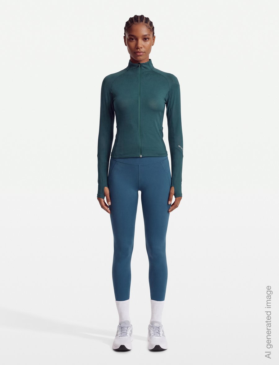 aim´n - Running Zip Long Sleeve - oberteile - lagoon - 0
