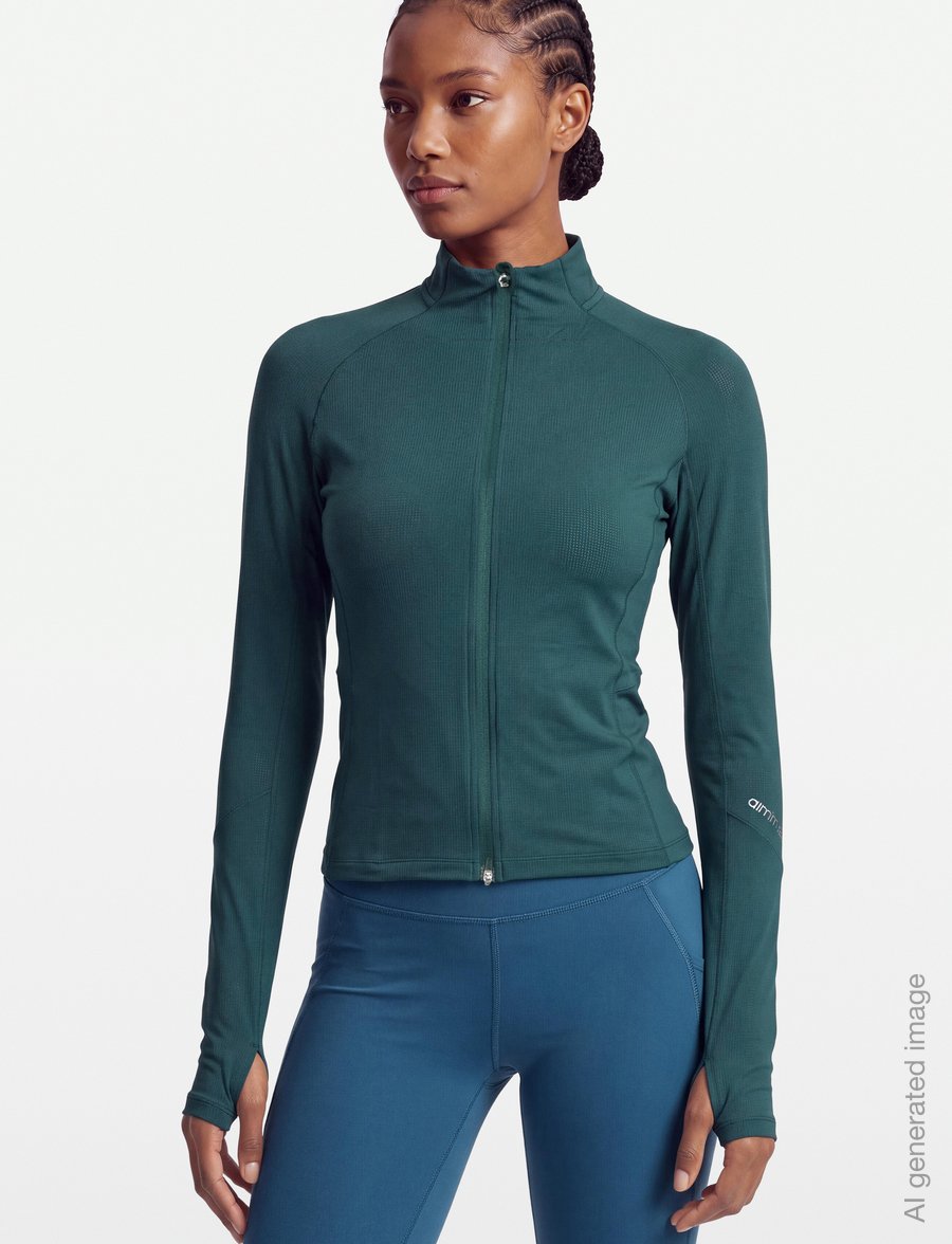 aim´n - Running Zip Long Sleeve - oberteile - lagoon - 3