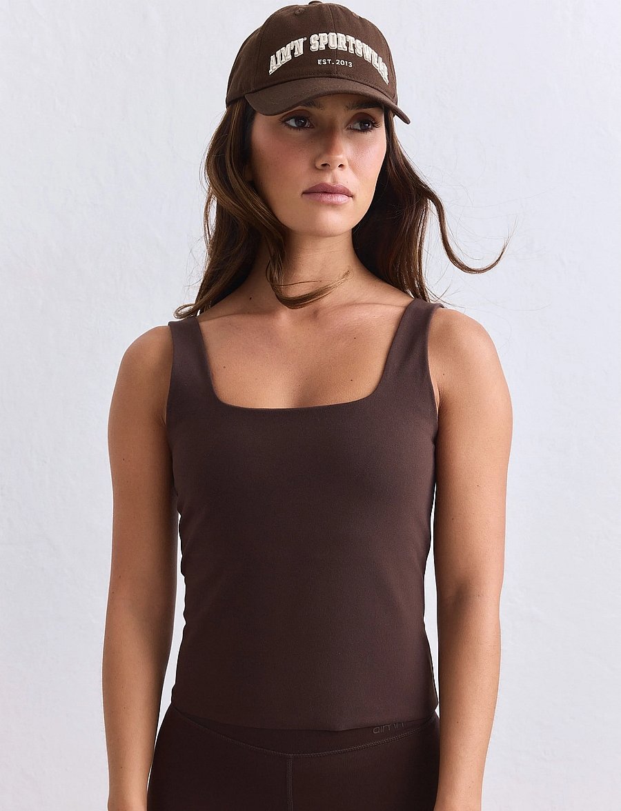 aim´n - Sense Singlet - Õlapaeltega pluusid - chocolate - 0