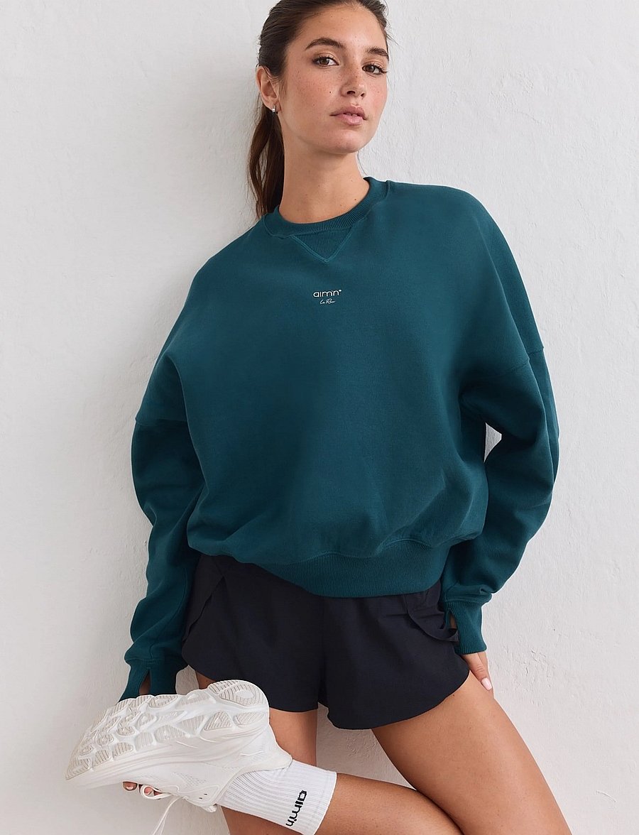 aim´n - Le Run Running Sweatshirt - sweatshirts - lagoon - 0