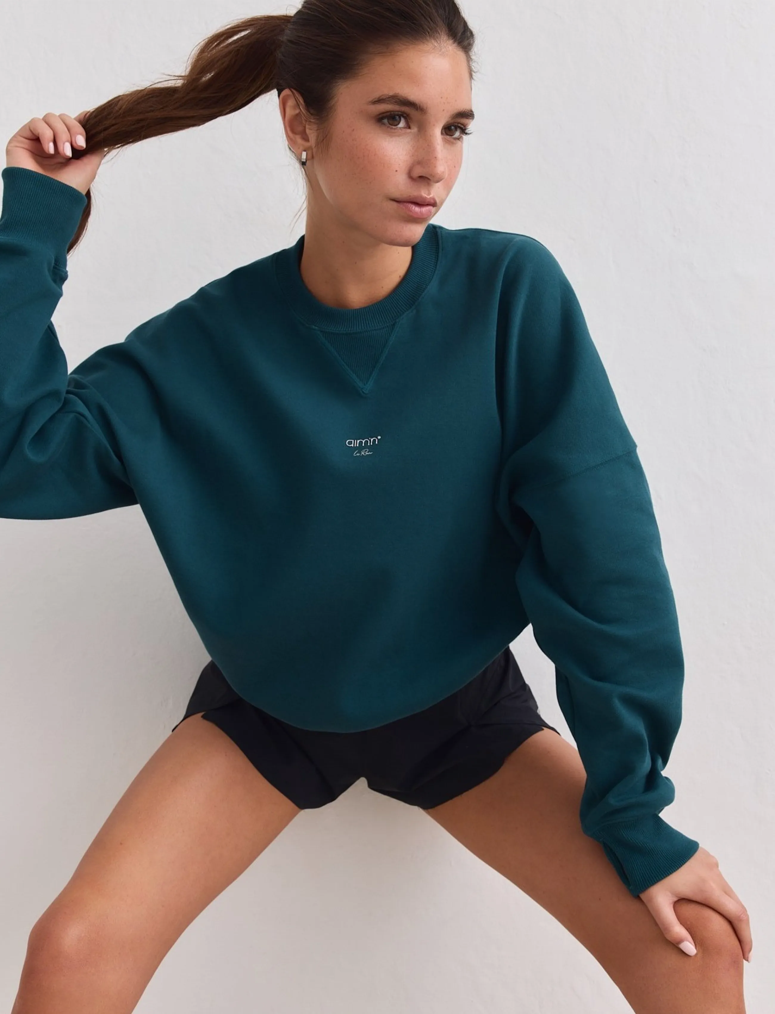 aim´n - Le Run Running Sweatshirt - dressipluusid - lagoon - 5
