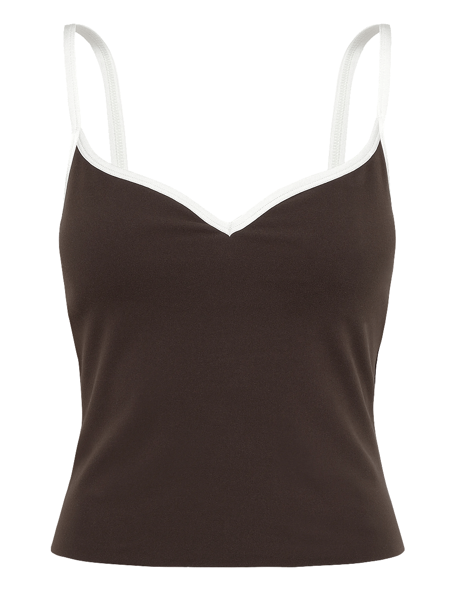 aim´n - Sense Contour Singlet - Õlapaeltega pluusid - chocolate - 1