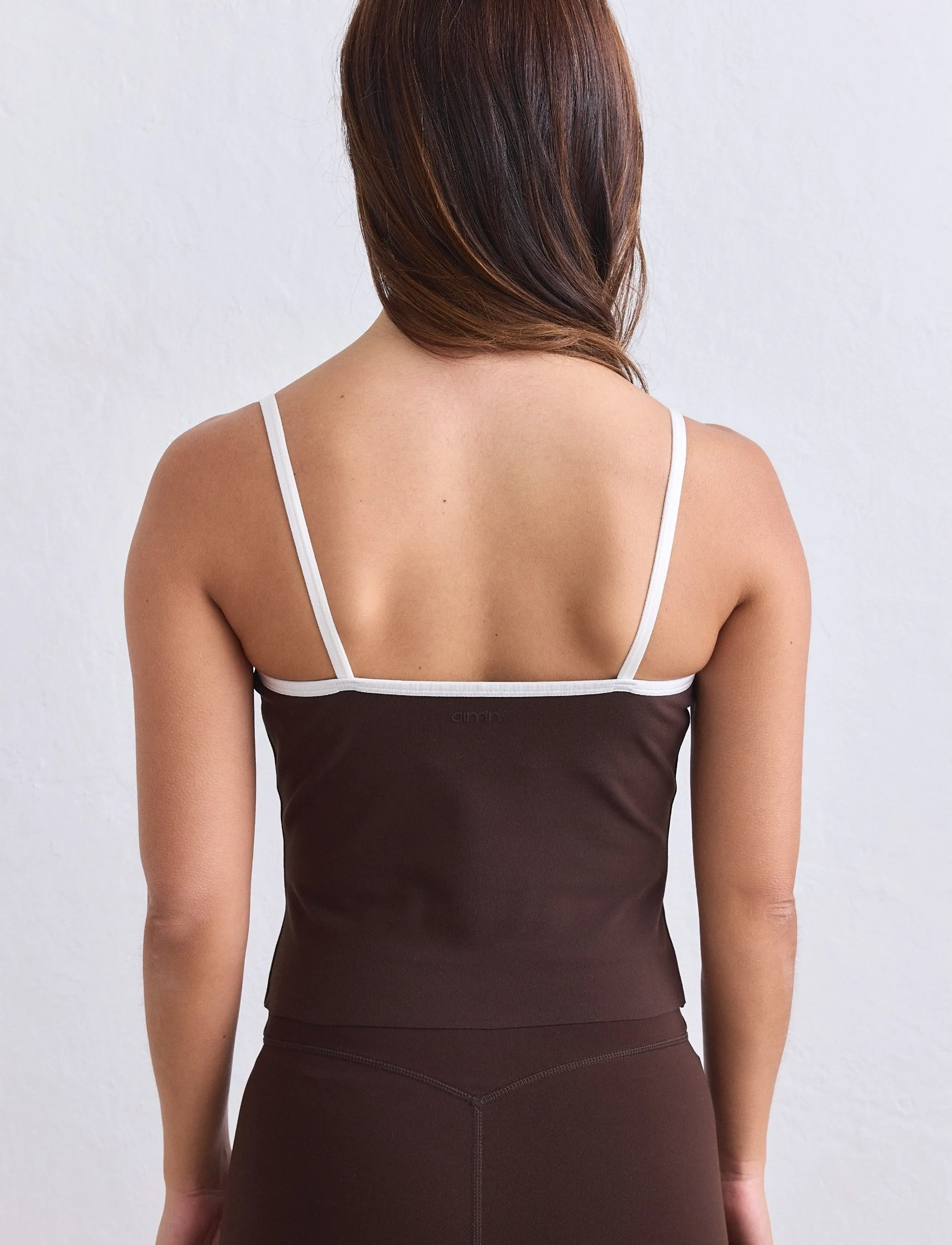 aim´n - Sense Contour Singlet - Õlapaeltega pluusid - chocolate - 5