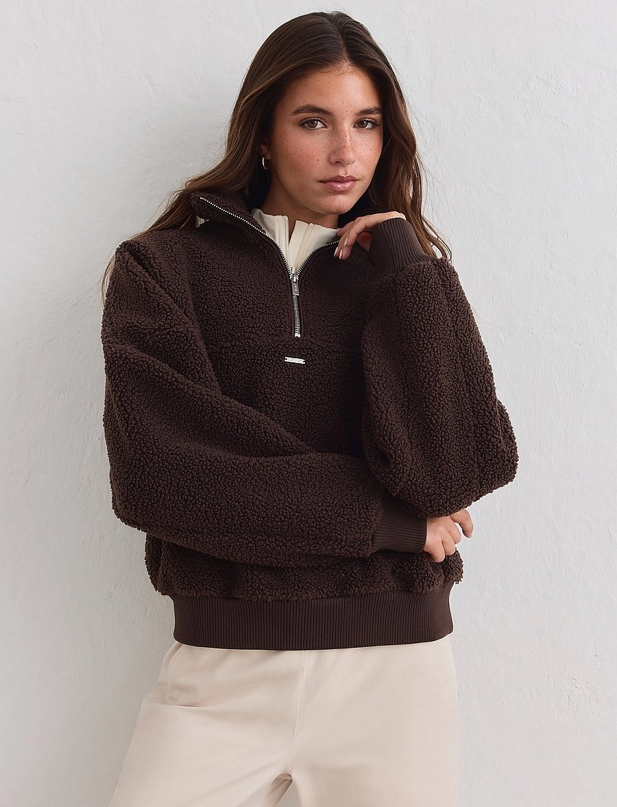 aim´n - Pile Half Zip - chocolate - 0