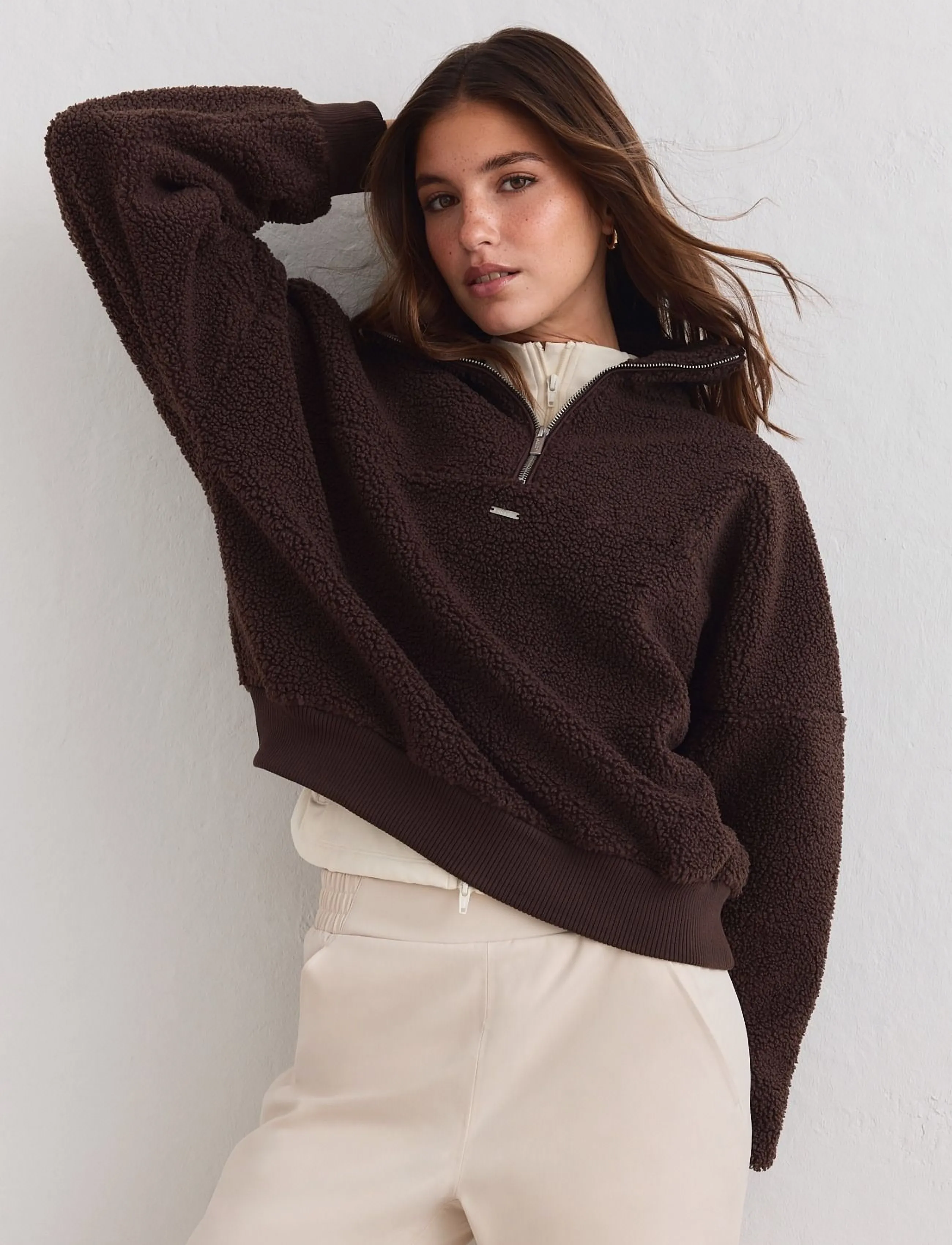 aim´n - Pile Half Zip - chocolate - 5