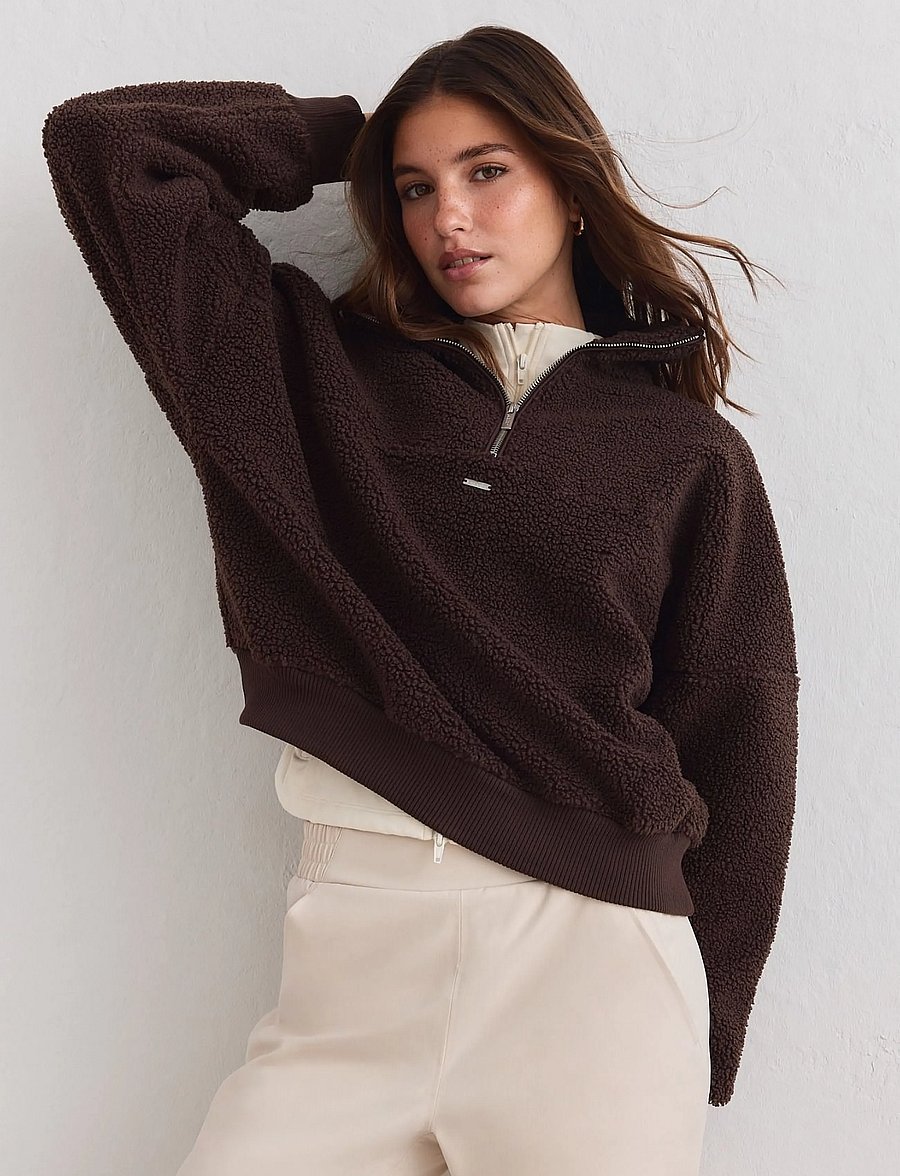 aim´n - Pile Half Zip - chocolate - 5