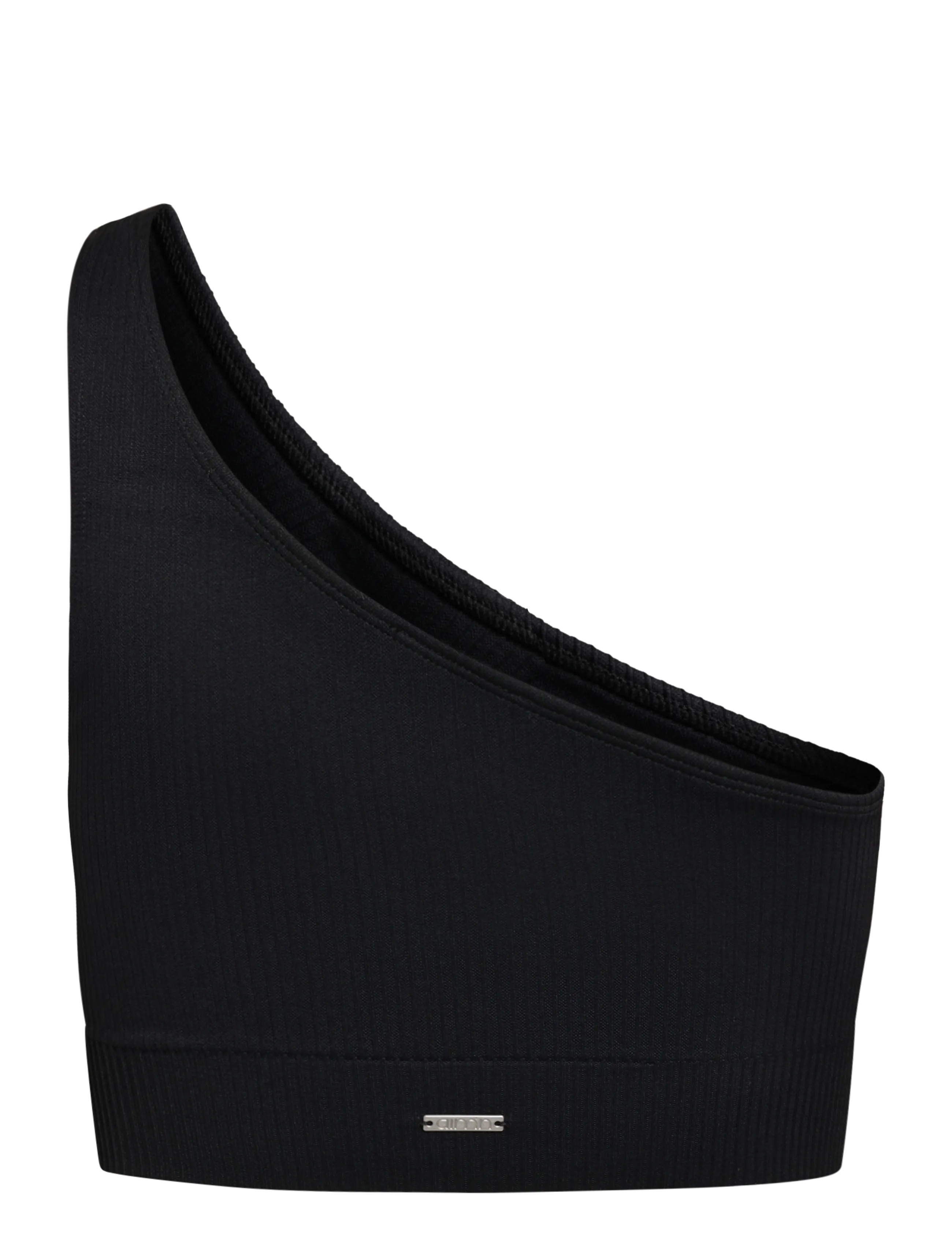 aim´n - Ribbed Seamless One Shoulder Bra - crop-tops - black - 1