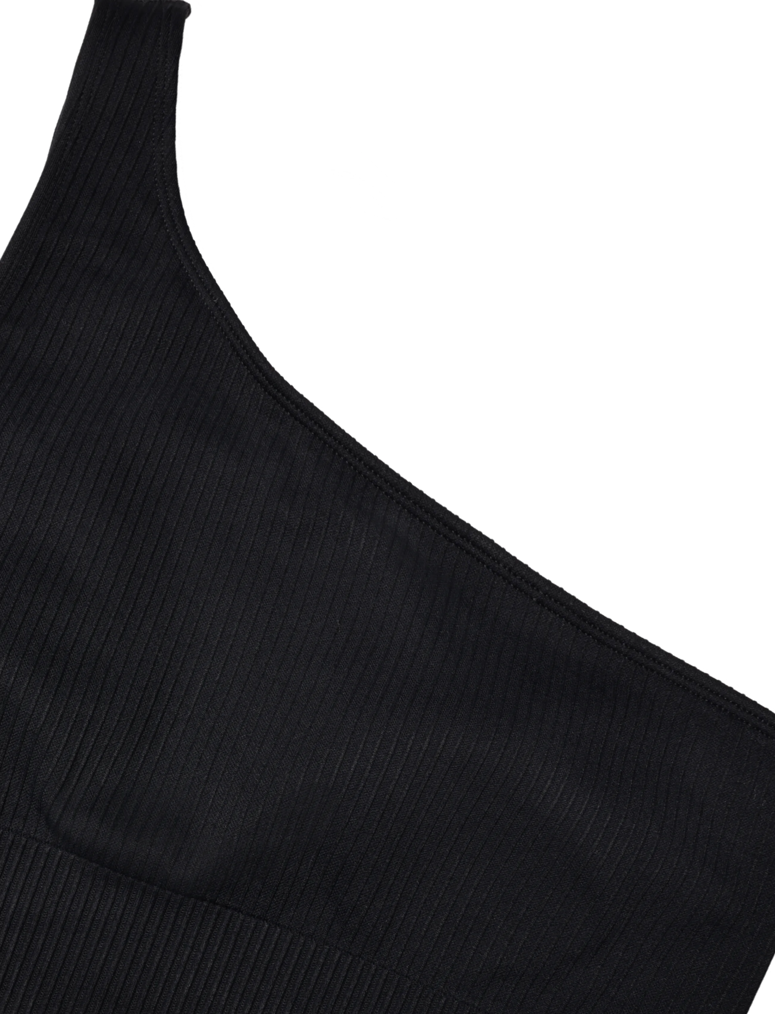 aim´n - Ribbed Seamless One Shoulder Bra - crop-tops - black - 2