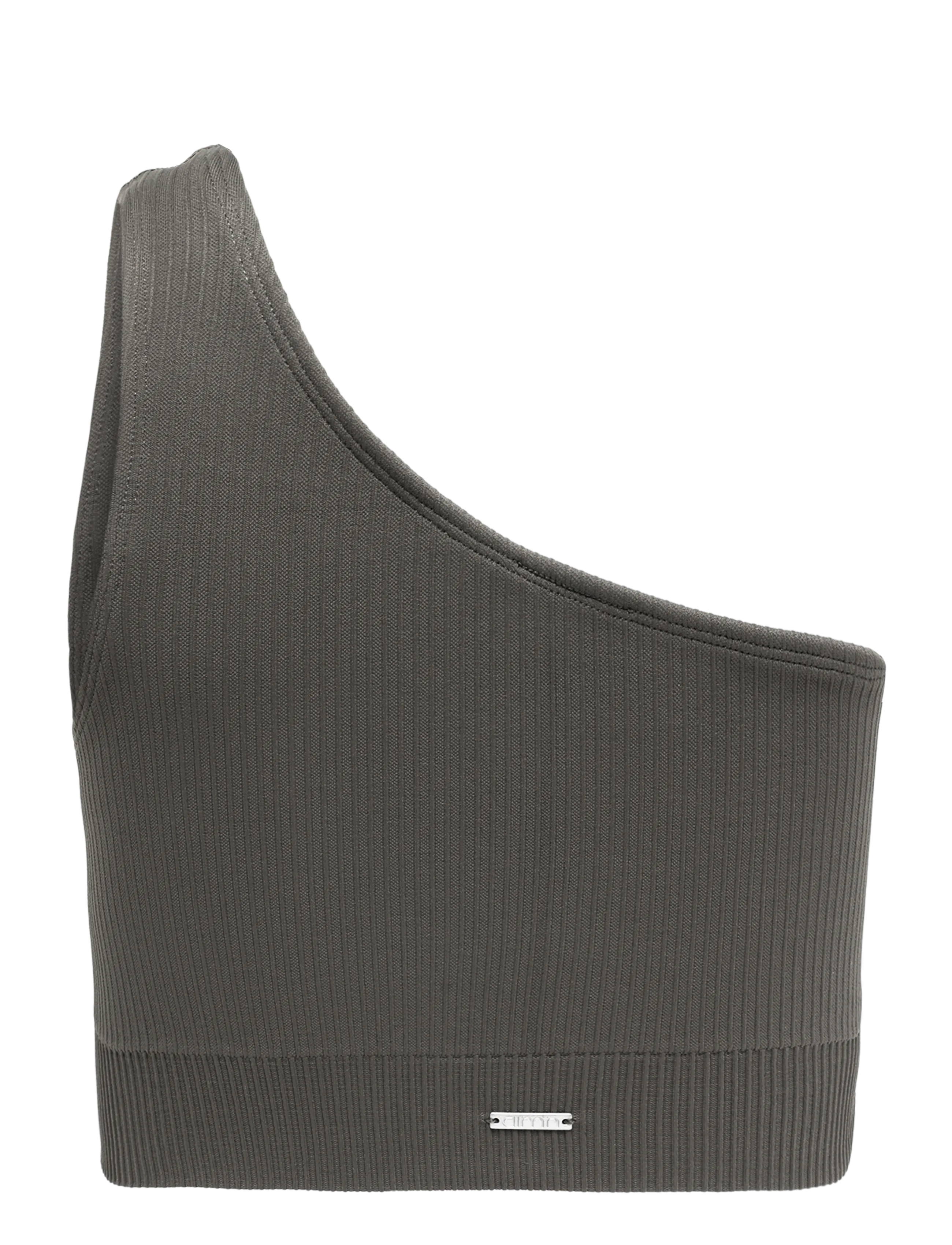 aim´n - Ribbed Seamless One Shoulder Bra - spordirinnahoidjad: madal - dark ivy - 2
