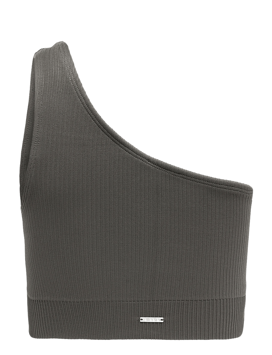 aim´n - Ribbed Seamless One Shoulder Bra - crop-tops - dark ivy - 2