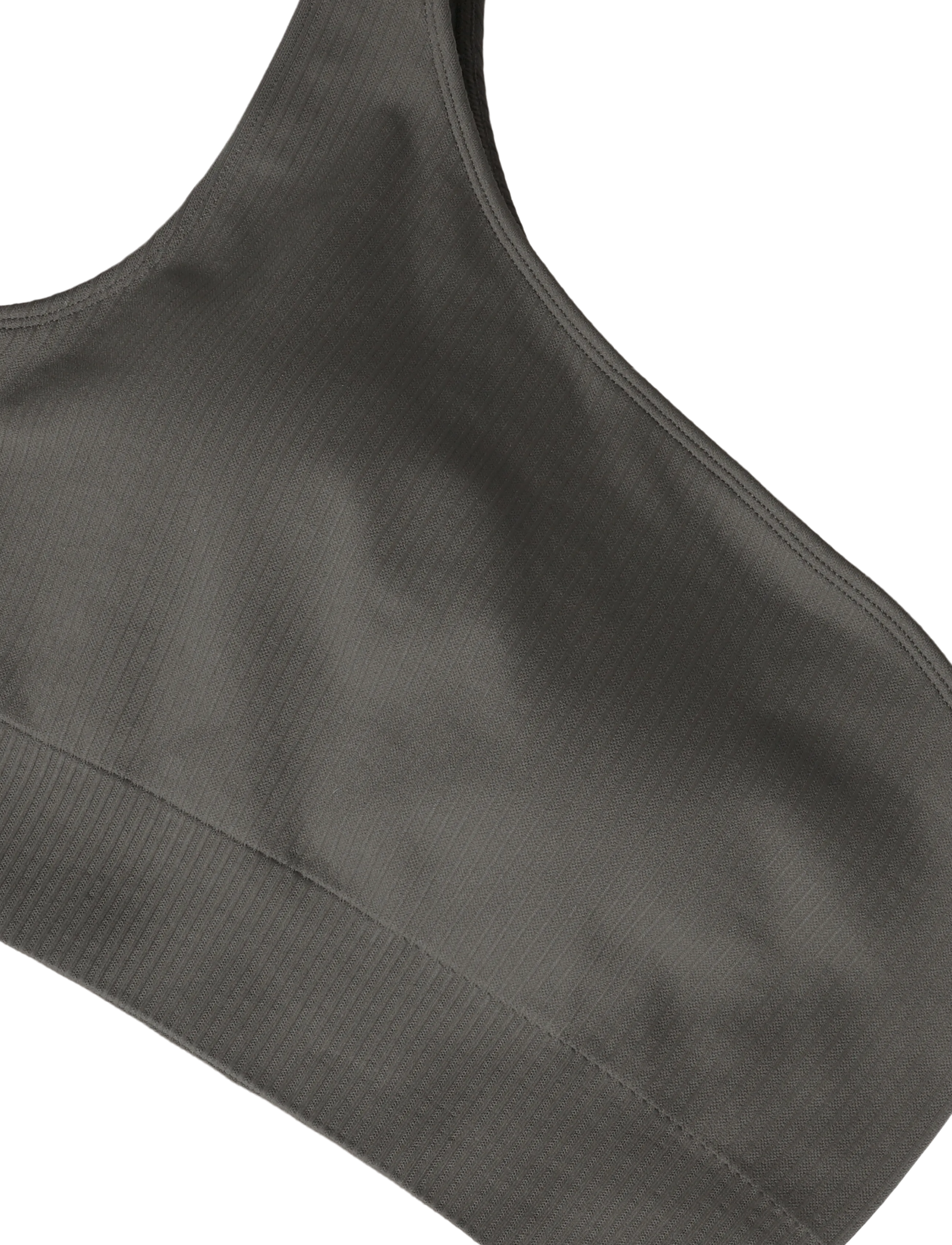 aim´n - Ribbed Seamless One Shoulder Bra - spordirinnahoidjad: madal - dark ivy - 5