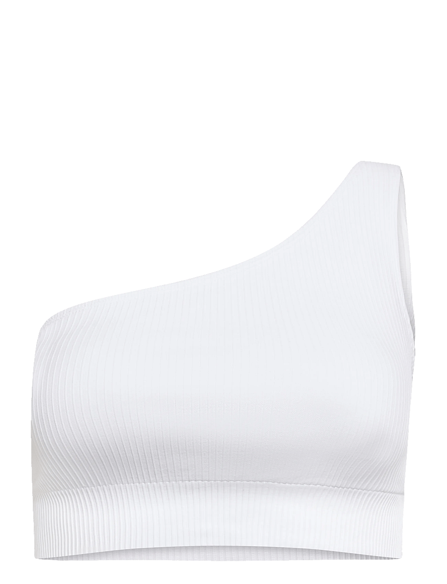 aim´n - Ribbed Seamless One Shoulder Bra - crop-tops - white - 0