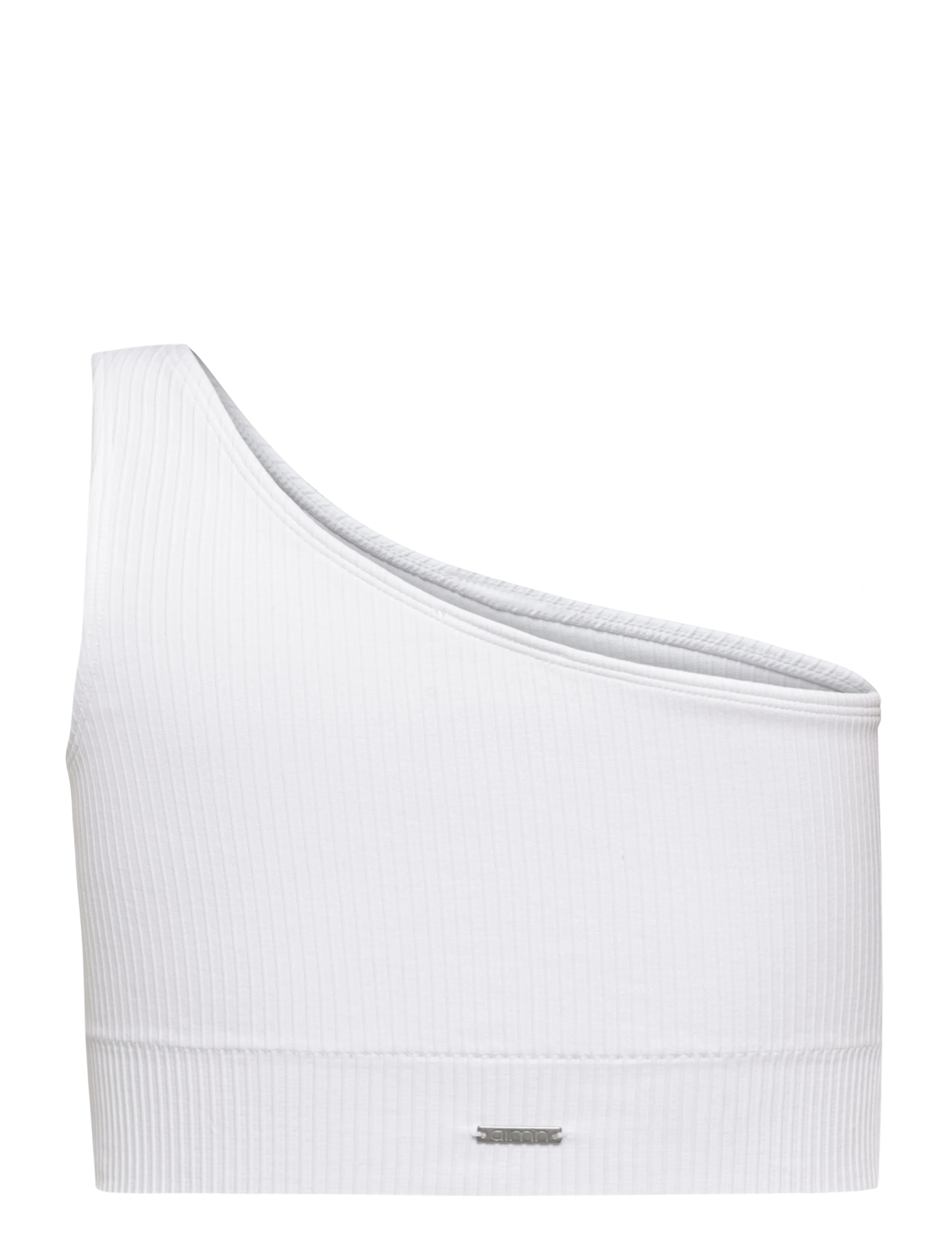 aim´n - Ribbed Seamless One Shoulder Bra - crop-tops - white - 1