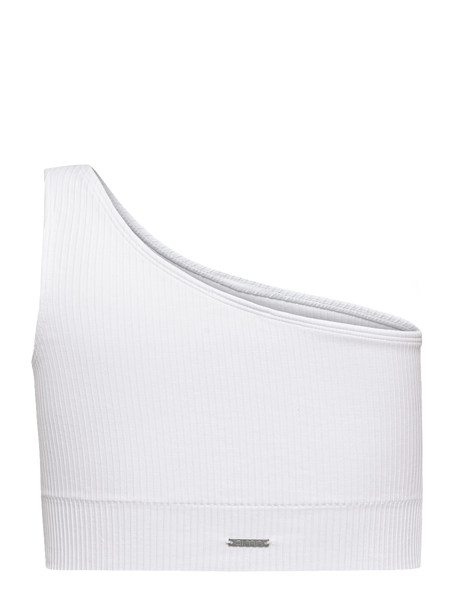 aim´n - Ribbed Seamless One Shoulder Bra - crop-tops - white - 1