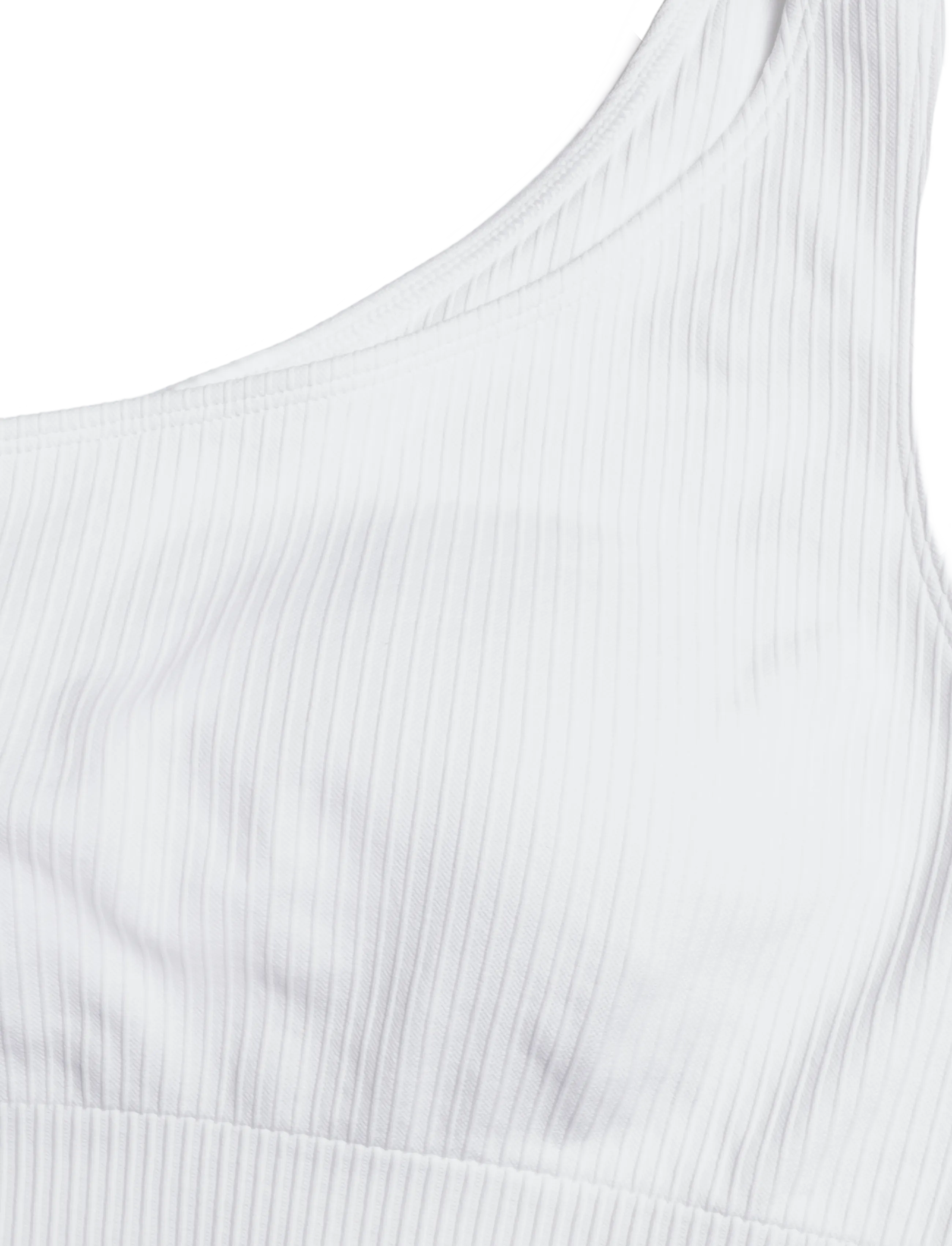 aim´n - Ribbed Seamless One Shoulder Bra - crop-tops - white - 2