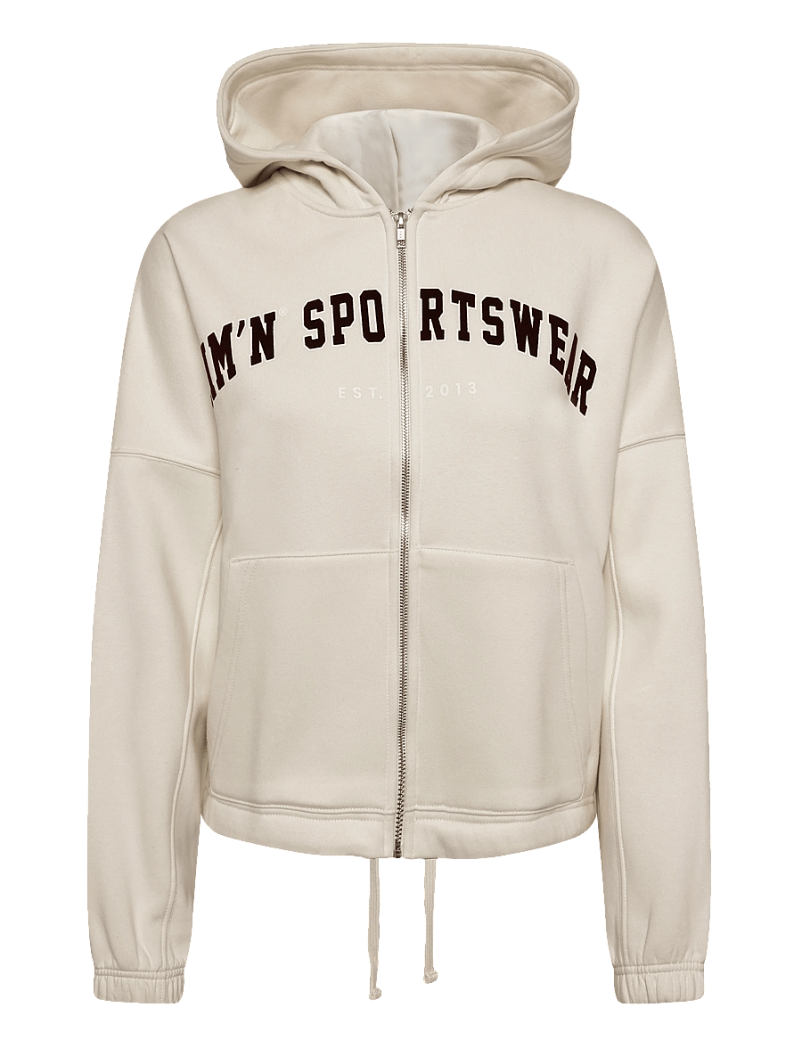 aim´n - Varsity Sweat Zip Hood - overdele - cream - 0