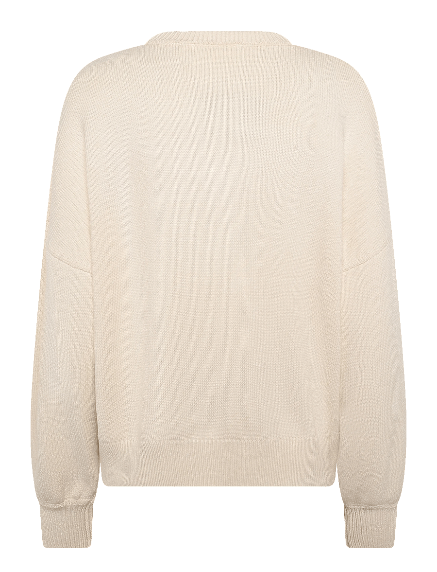 aim´n - Athletic Knit Sweatshirt - sweatshirts - cream - 2