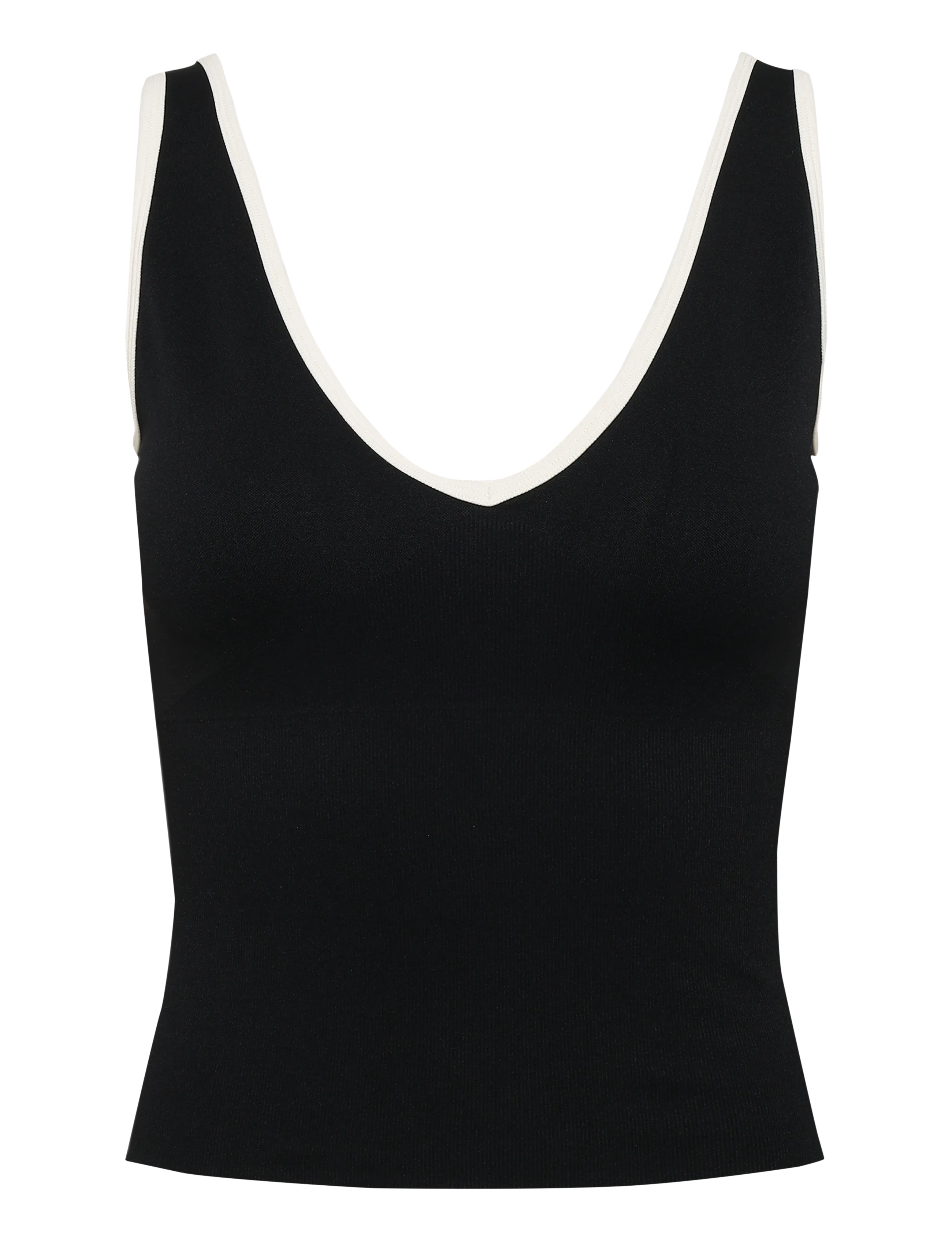 aim´n Shape Seamless Deep Cut Singlet - T-särgid ja topid - BLACK CREAM / black