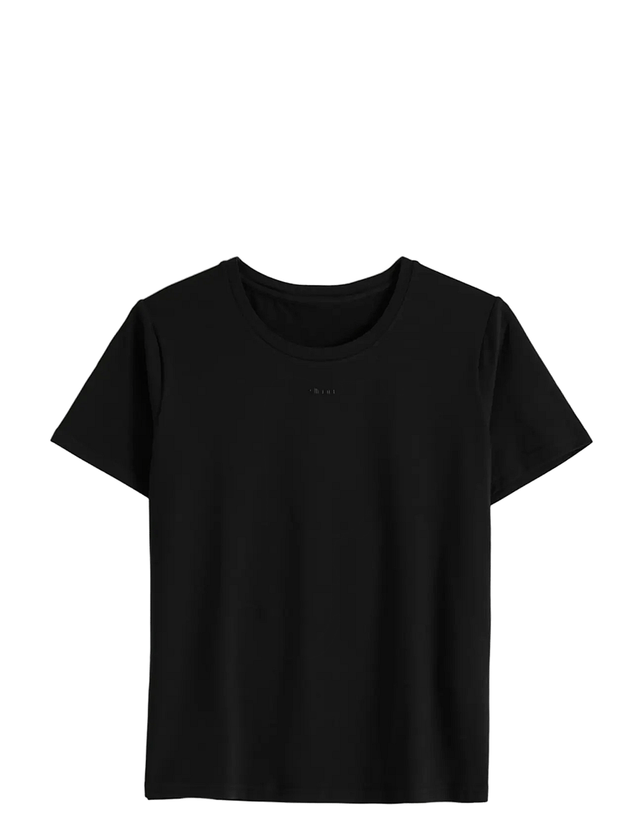 aim´n - Soft Basic Round-Neck Short Sleeve - t-shirts - black - 1