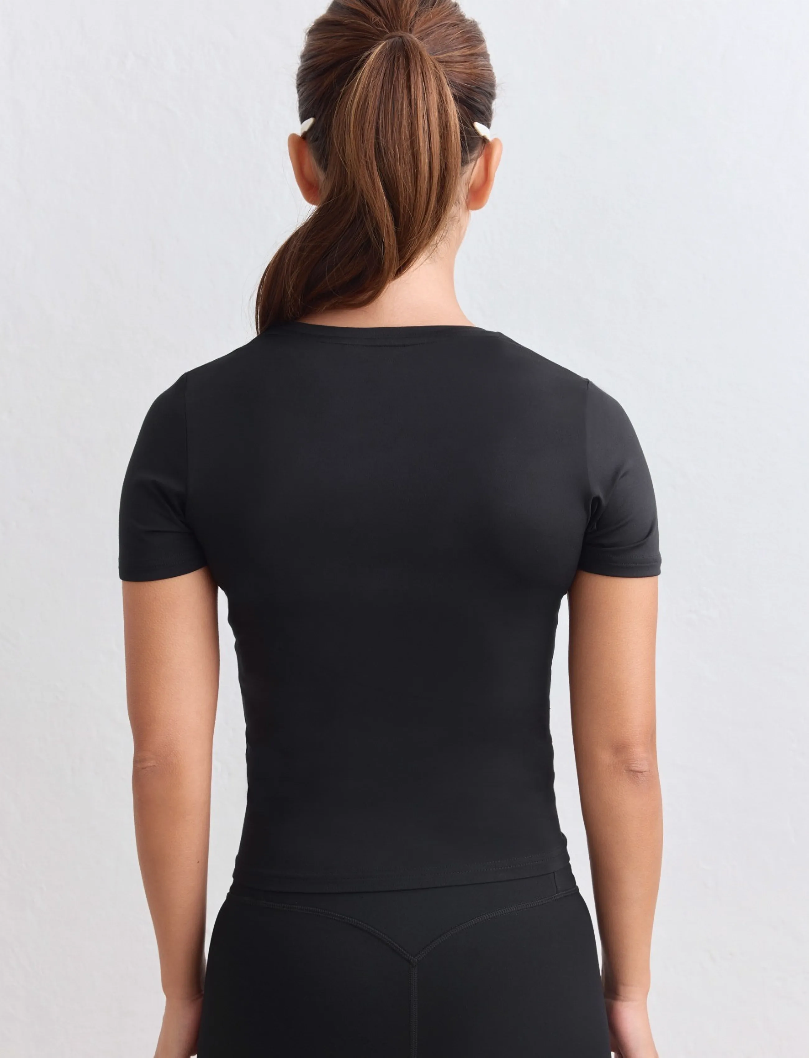 aim´n - Soft Basic Round-Neck Short Sleeve - t-shirts - black - 4