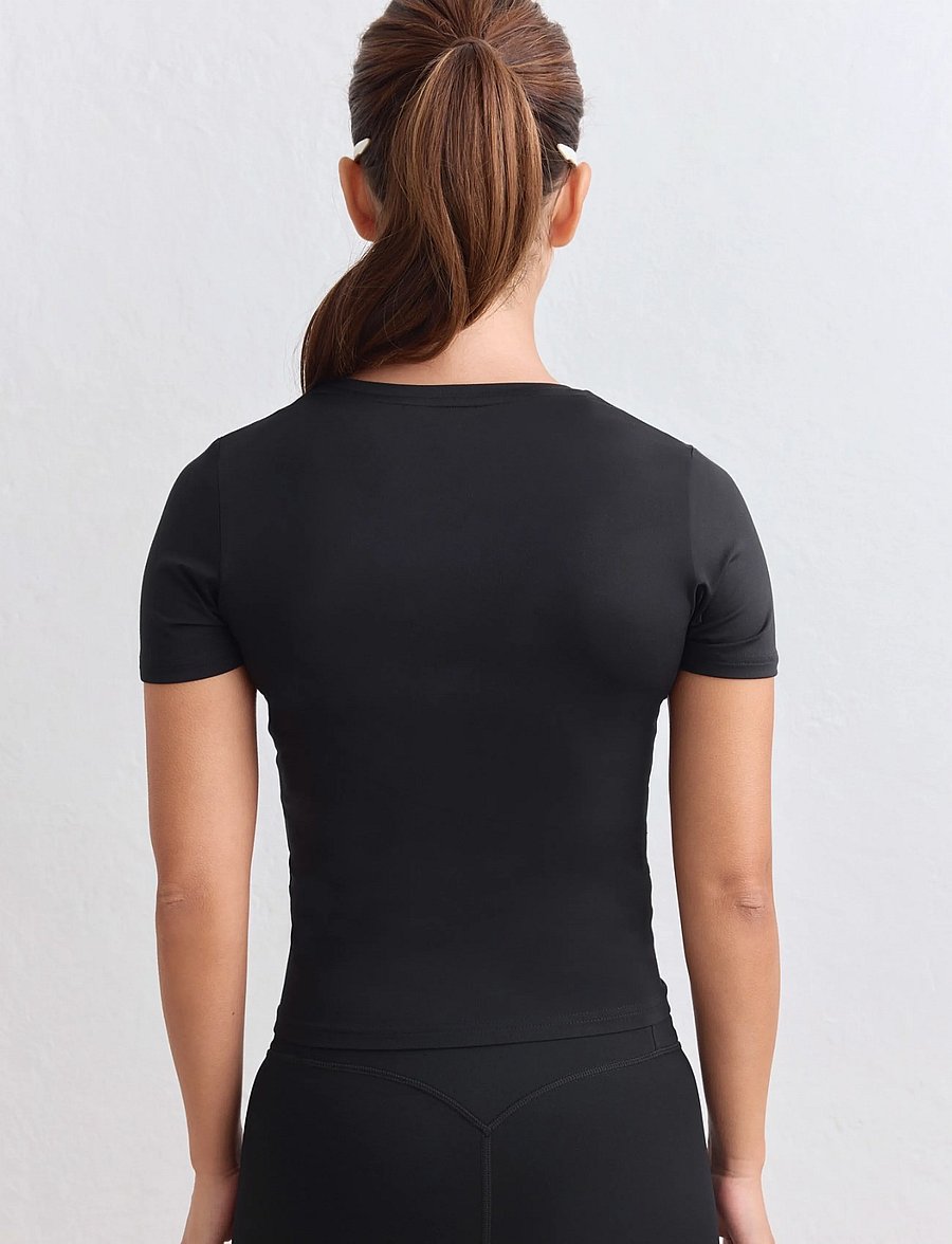aim´n - Soft Basic Round-Neck Short Sleeve - t-shirts - black - 4