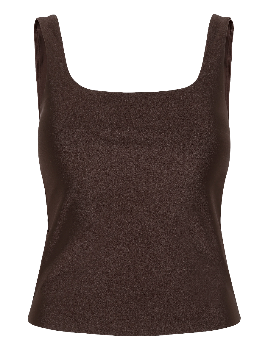 aim´n - Shimmer Singlet - Õlapaeltega pluusid - chocolate - 1