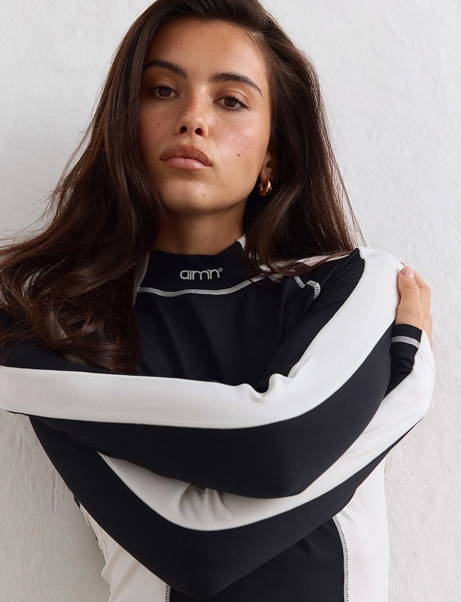 aim´n - Soft Basic Baselayer Long Sleeve - black/white - 5
