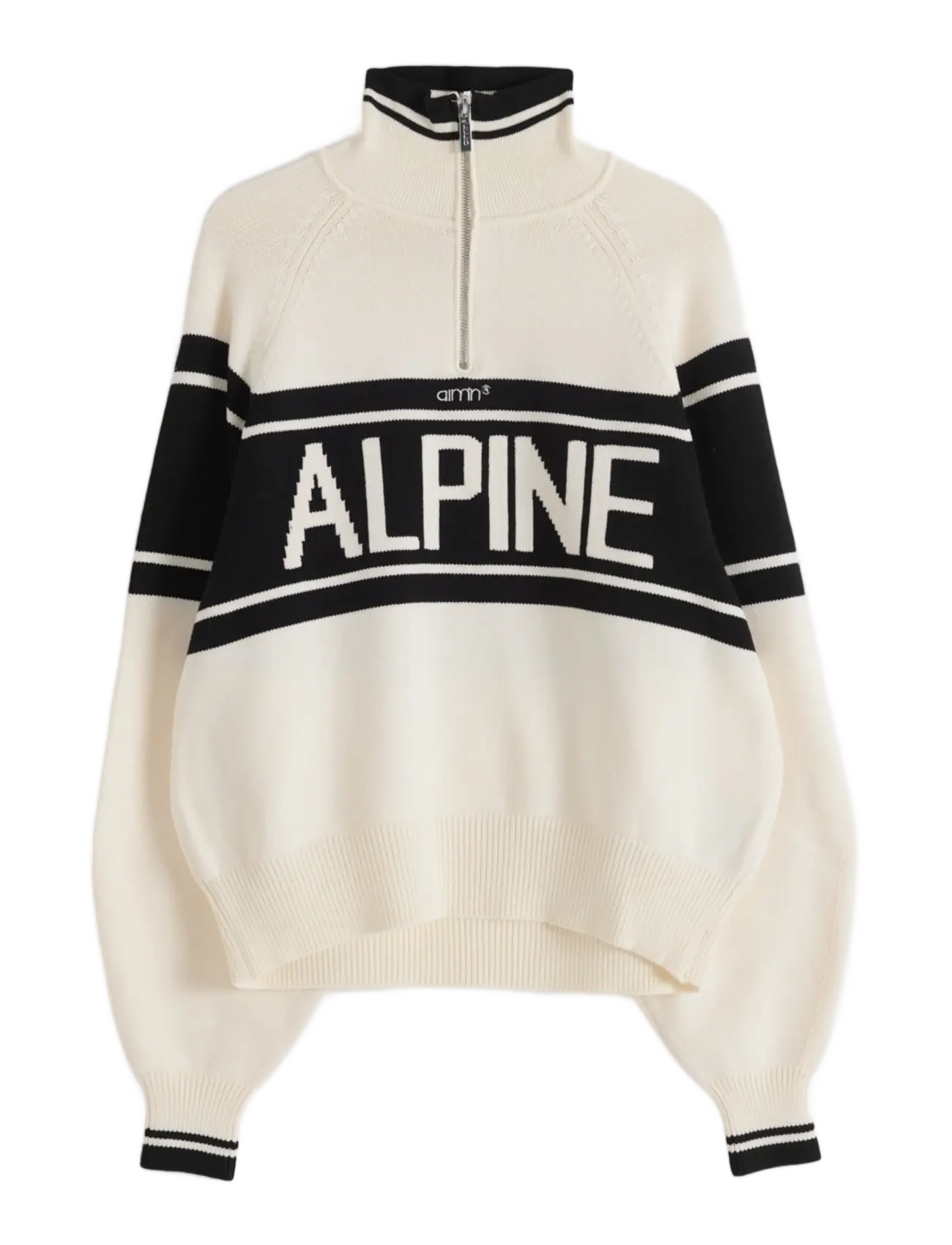 aim´n - Alpine Knitted Half Zip - black/white - 1