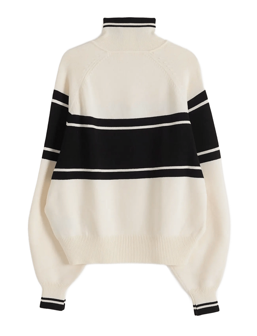aim´n - Alpine Knitted Half Zip - dressipluusid ja pusad - black/white - 2