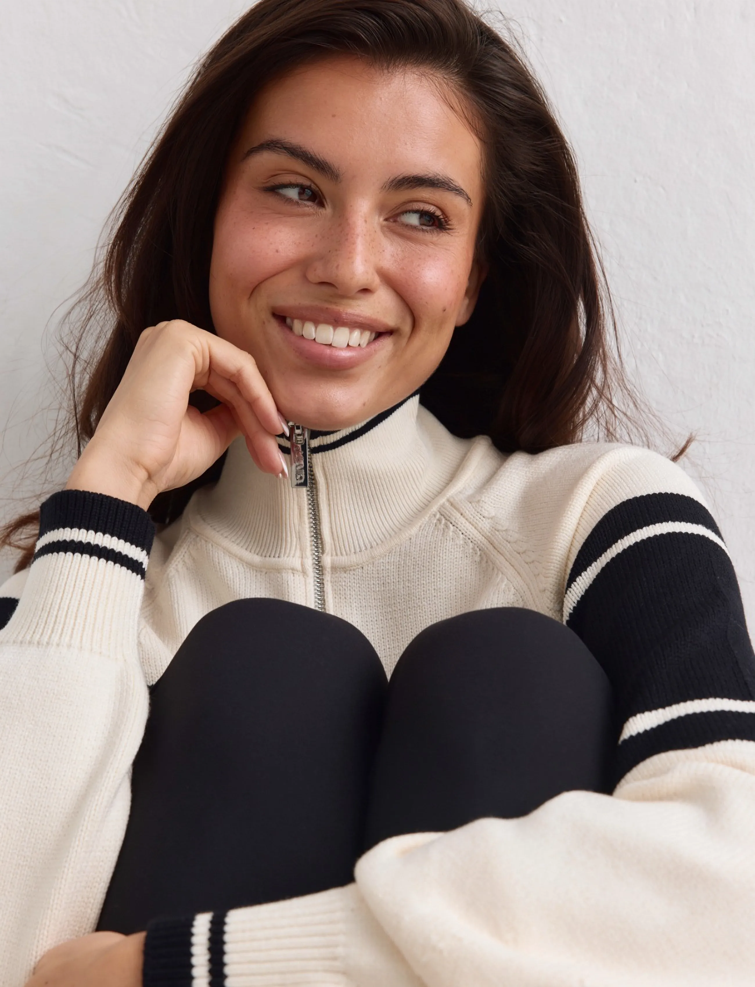 aim´n - Alpine Knitted Half Zip - black/white - 5