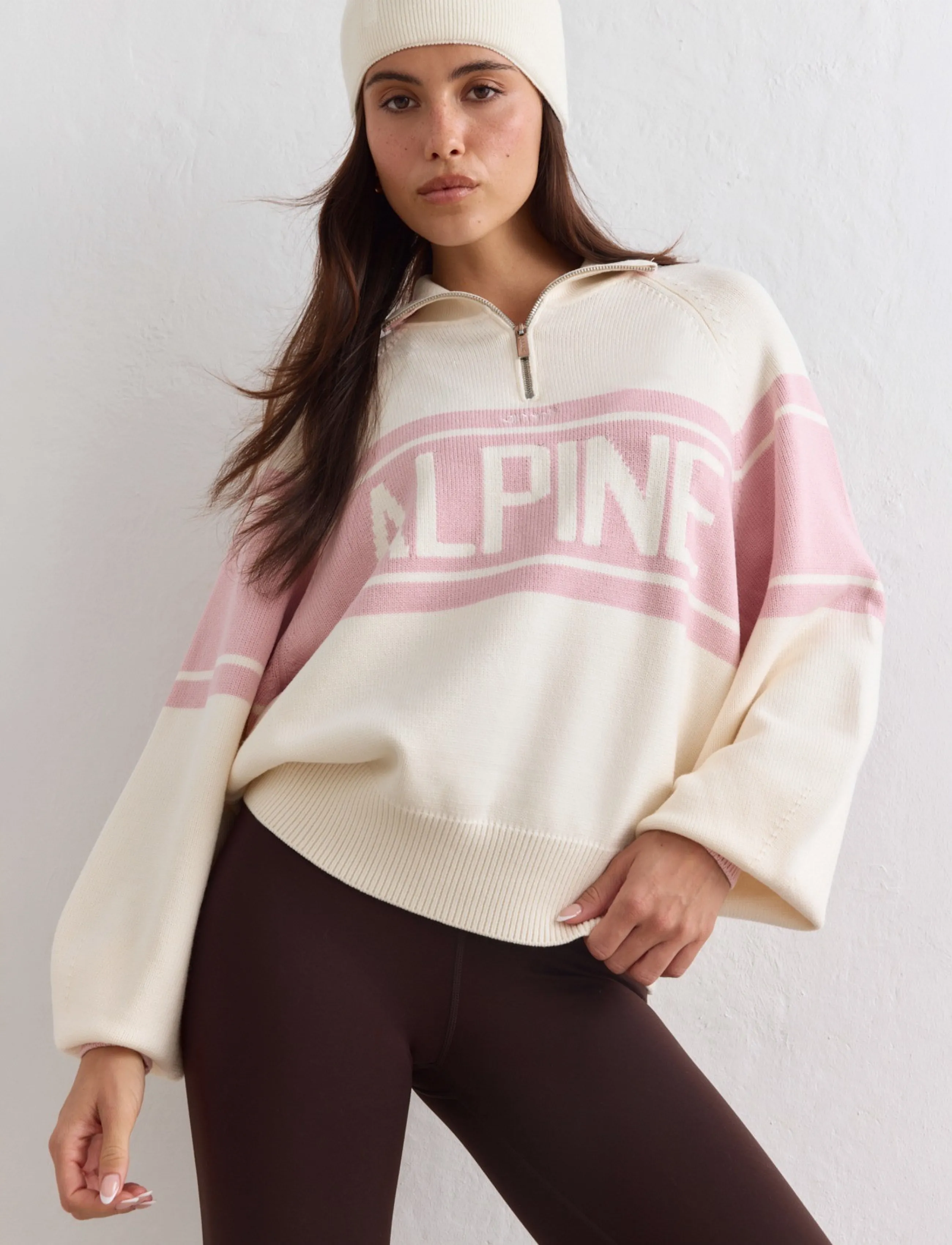 aim´n Alpine Knitted Half Zip - aim'n - PINK FROST / pink/rose