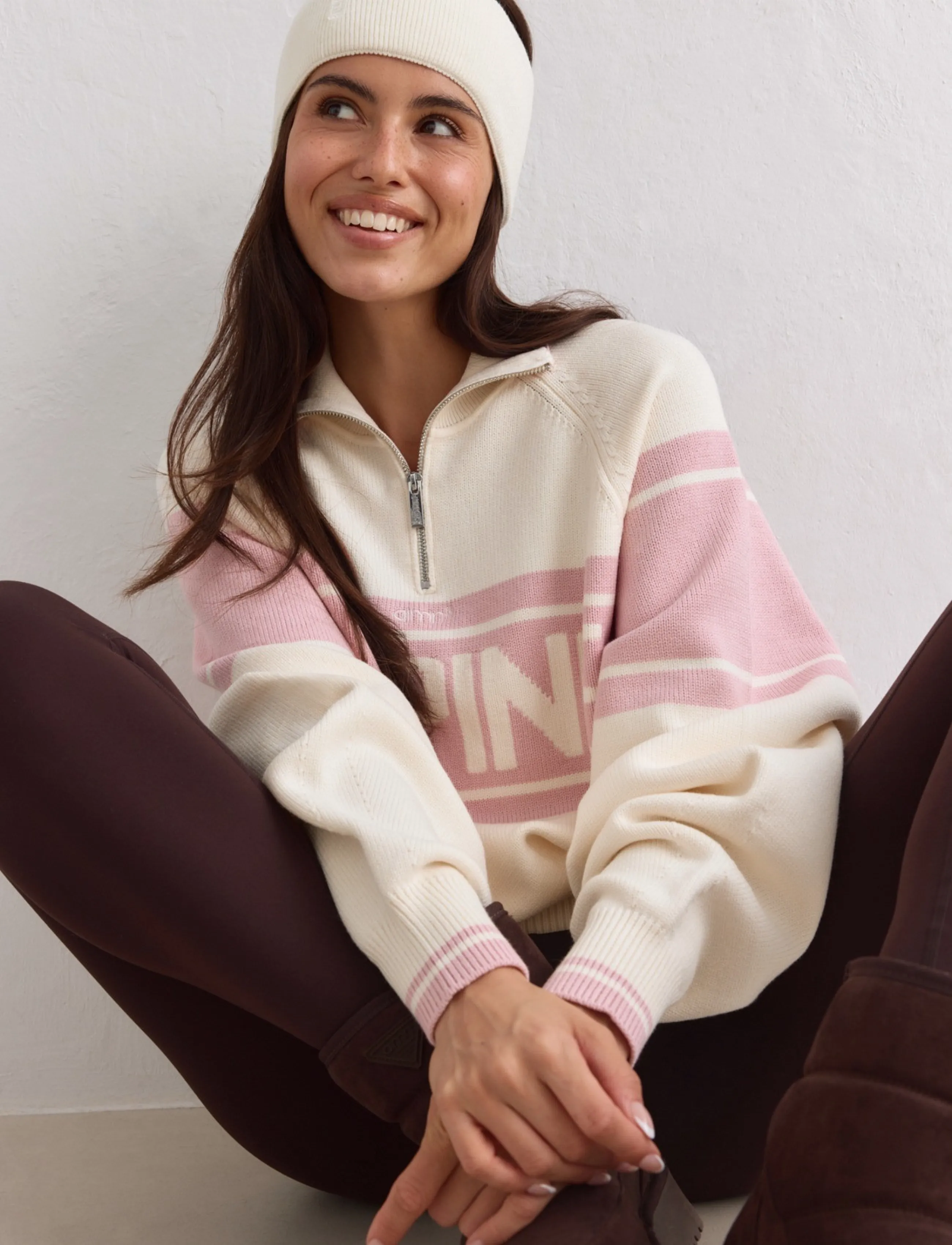 aim´n - Alpine Knitted Half Zip - sweatshirts - pink frost - 3