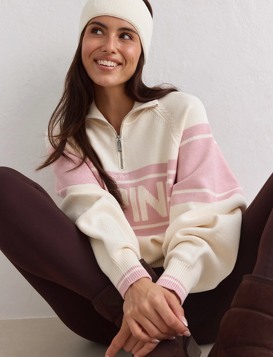 aim´n - Alpine Knitted Half Zip - sweatshirts - pink frost - 3