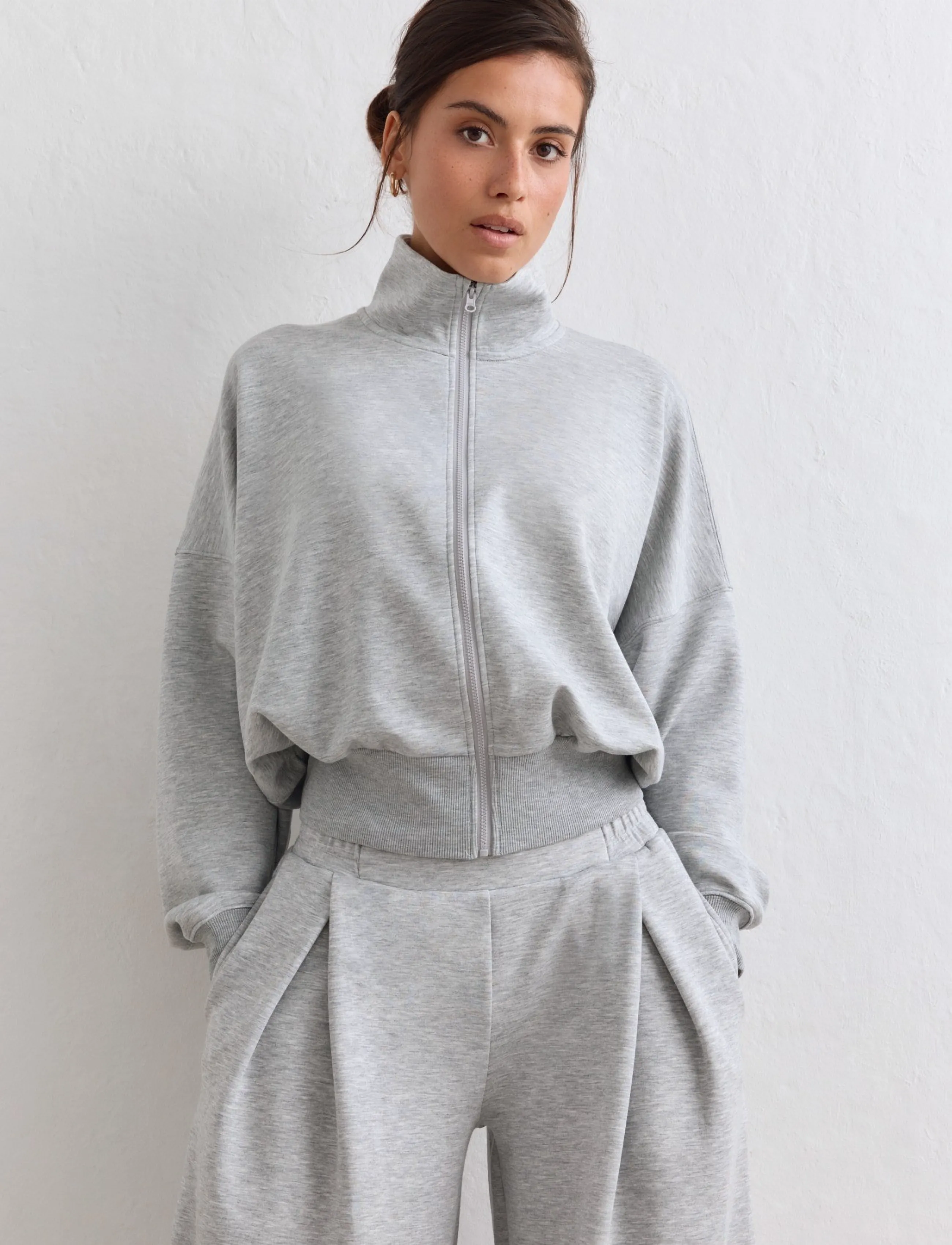 aim´n Soft Modal Zip Jacket - Alles anzeigen - LIGHT GREY MELANGE / grey
