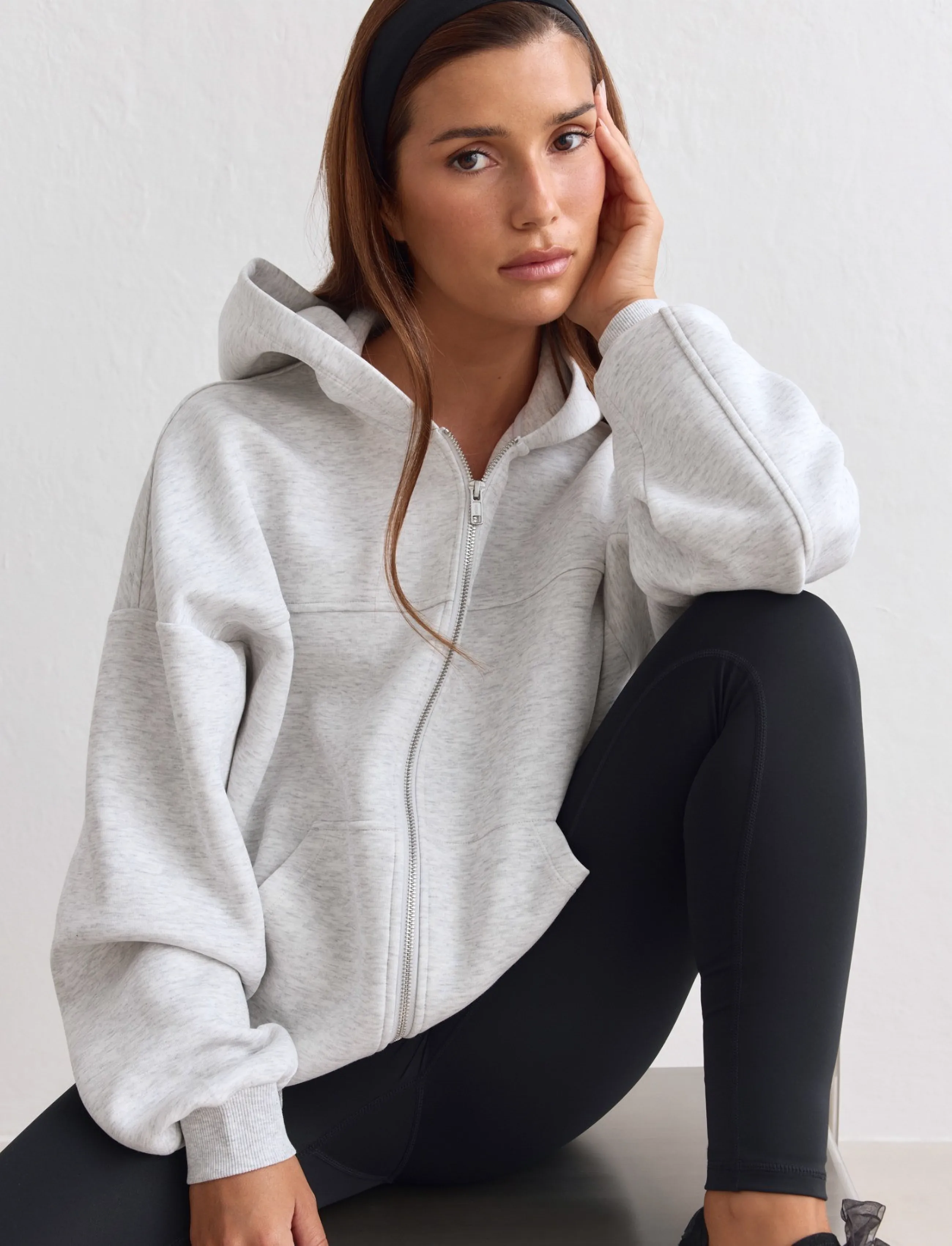aim´n - Athletics Club Zip Hood - huvtröjor - light grey melange - 2