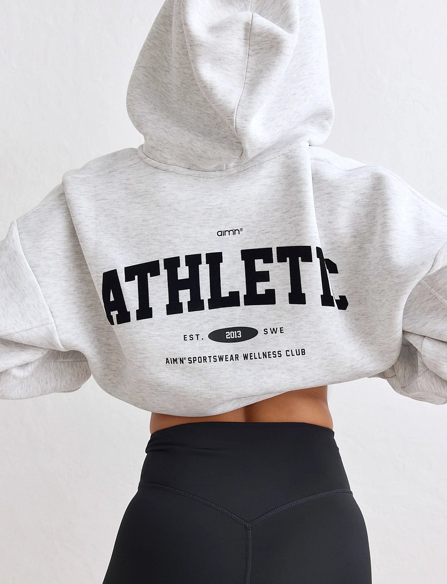 aim´n - Athletics Club Zip Hood - huvtröjor - light grey melange - 5