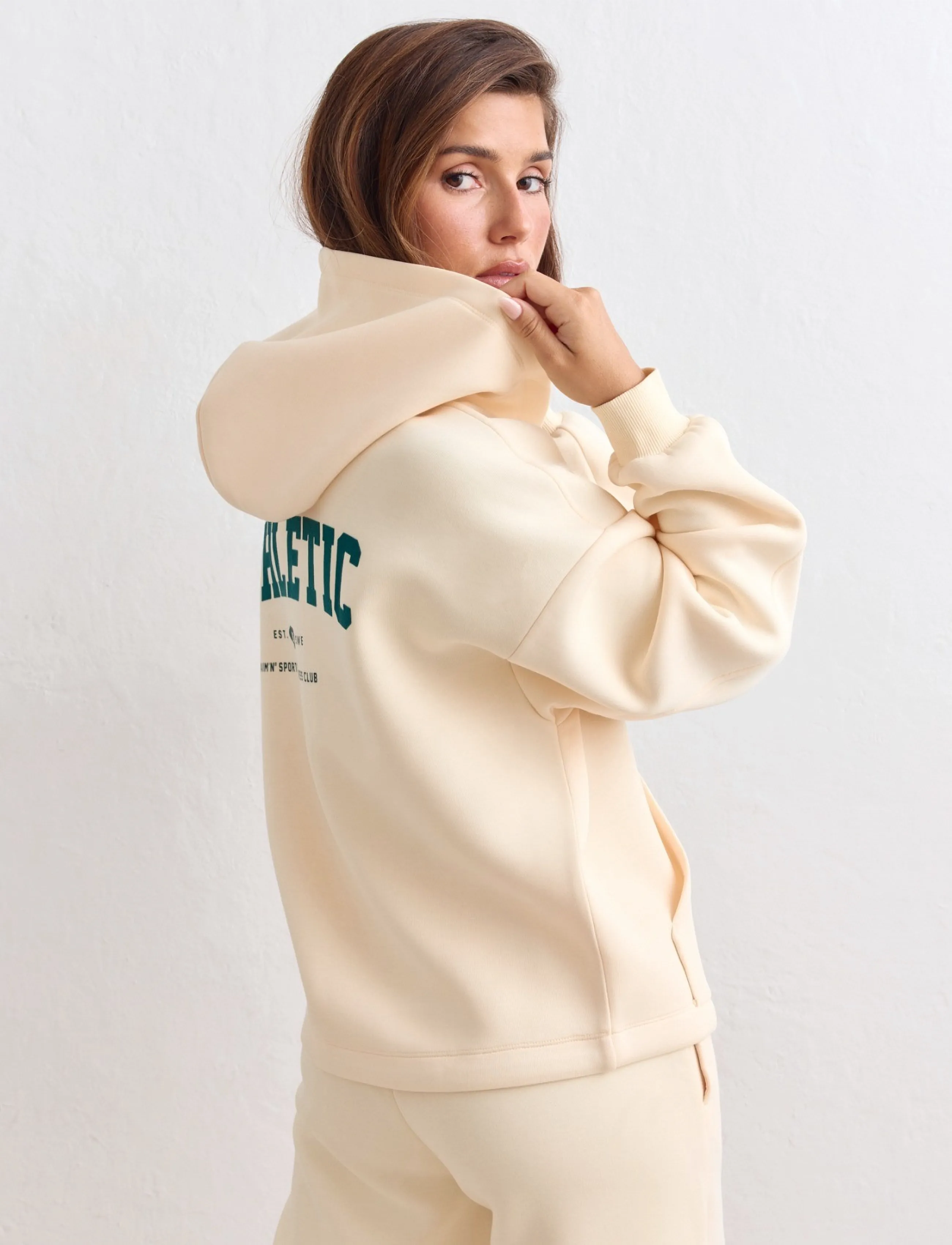 aim´n - Athletics Club Zip Hood - huvtröjor - oat - 3