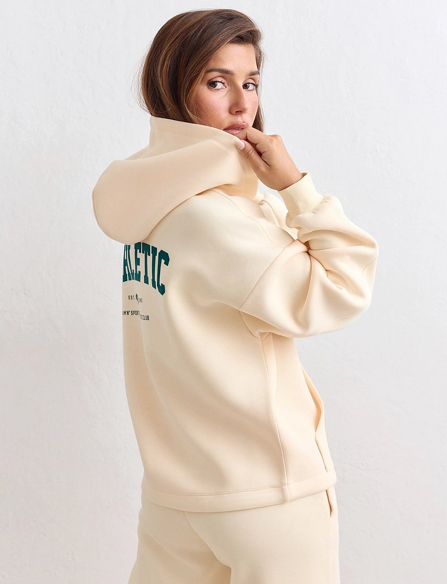 aim´n - Athletics Club Zip Hood - huvtröjor - oat - 3
