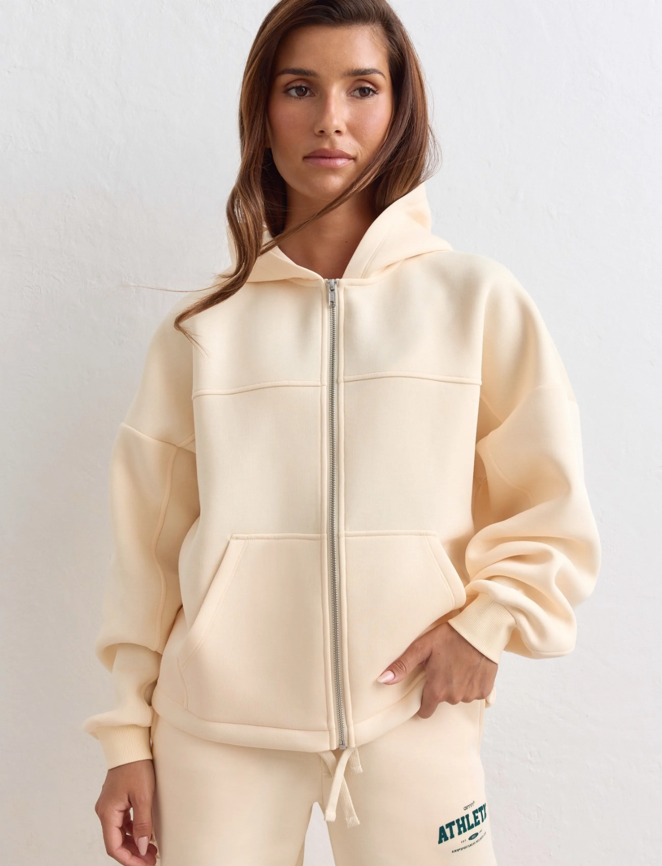 aim´n - Athletics Club Zip Hood - huvtröjor - oat - 5