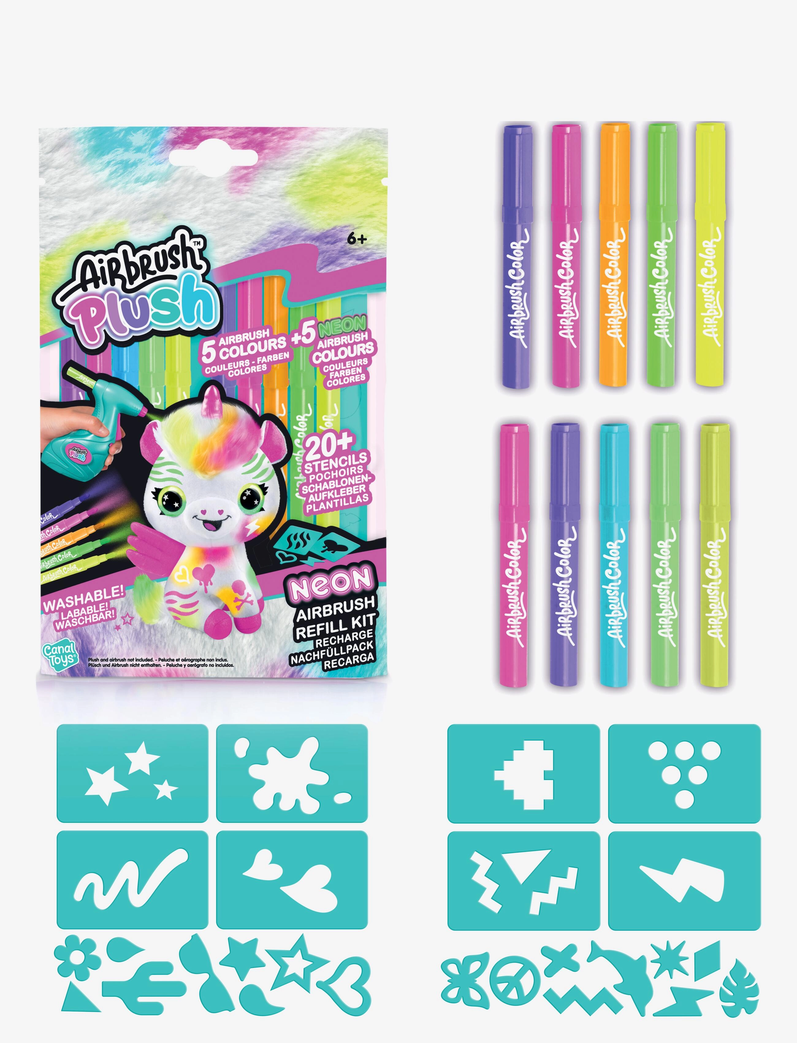 Airbrush Plush - AIRBRUSH PLUSH Refill Neon Kit x 10 marks - pyssel - multicolor - 1