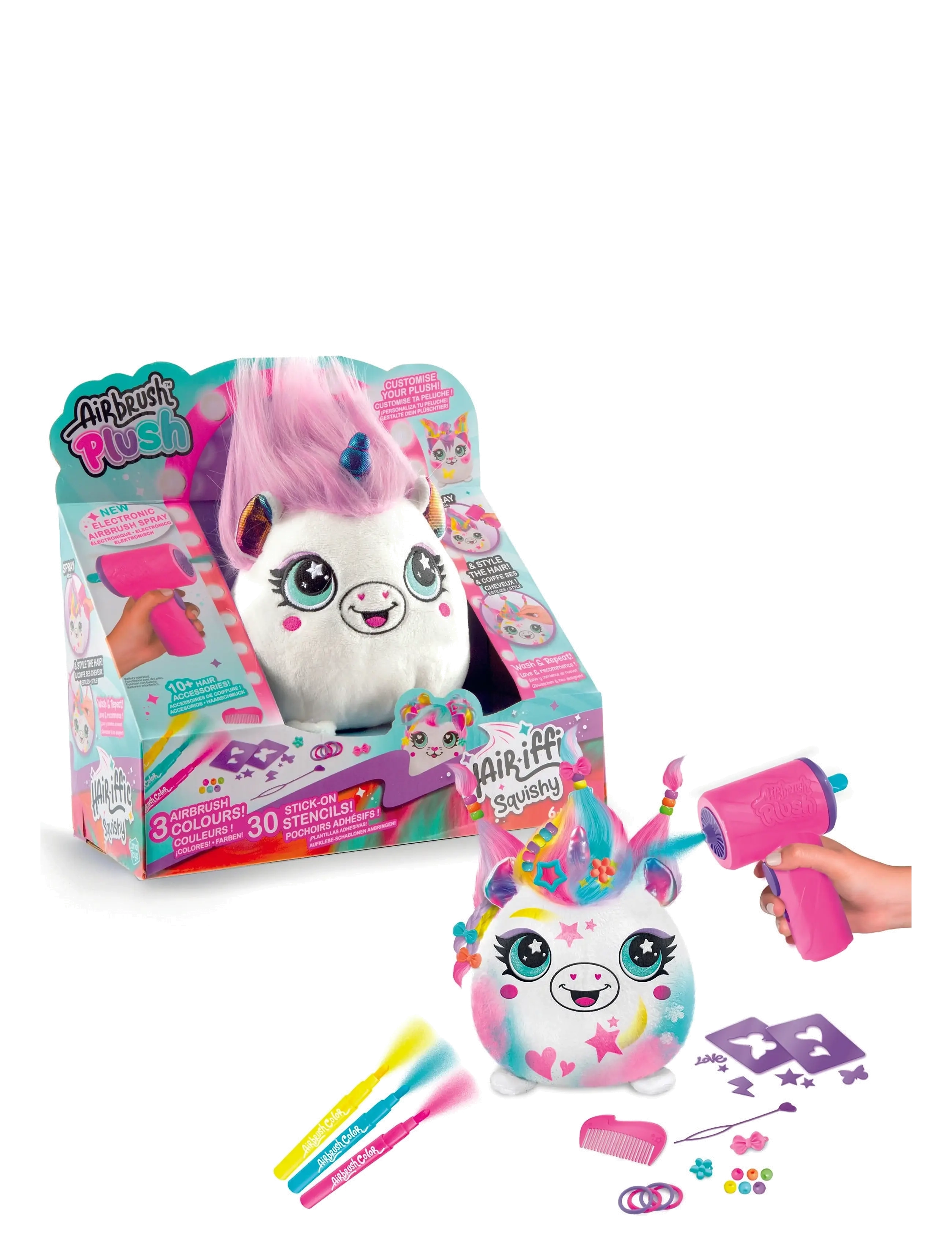 Airbrush Plush AIRBRUSH PLUSH Hair'iffic 17cm Squish Pal-Princess - 4 for 3 - MULTICOLOR / multi