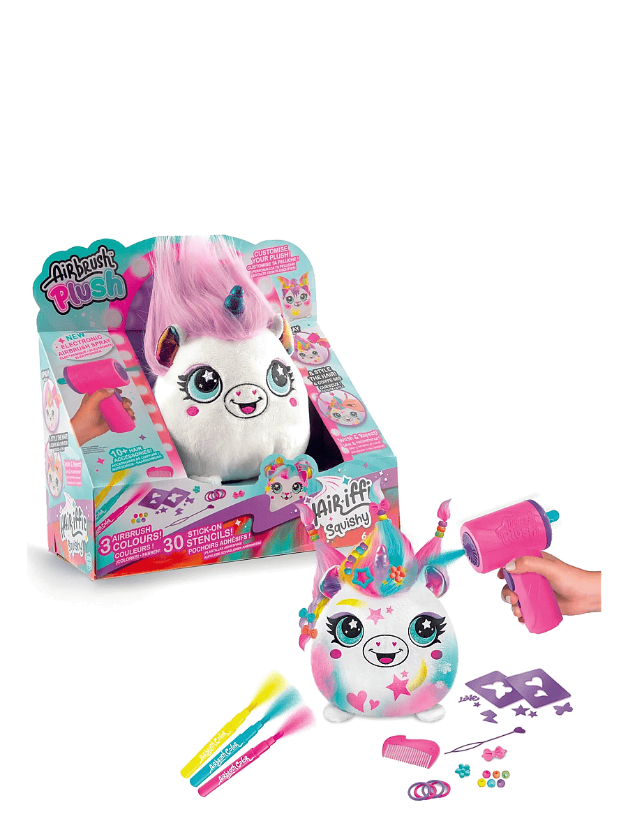 Airbrush Plush - AIRBRUSH PLUSH Hair'iffic 17cm Squish Pal-Princess - mjúk leikföng & fígúrur - multicolor - 1