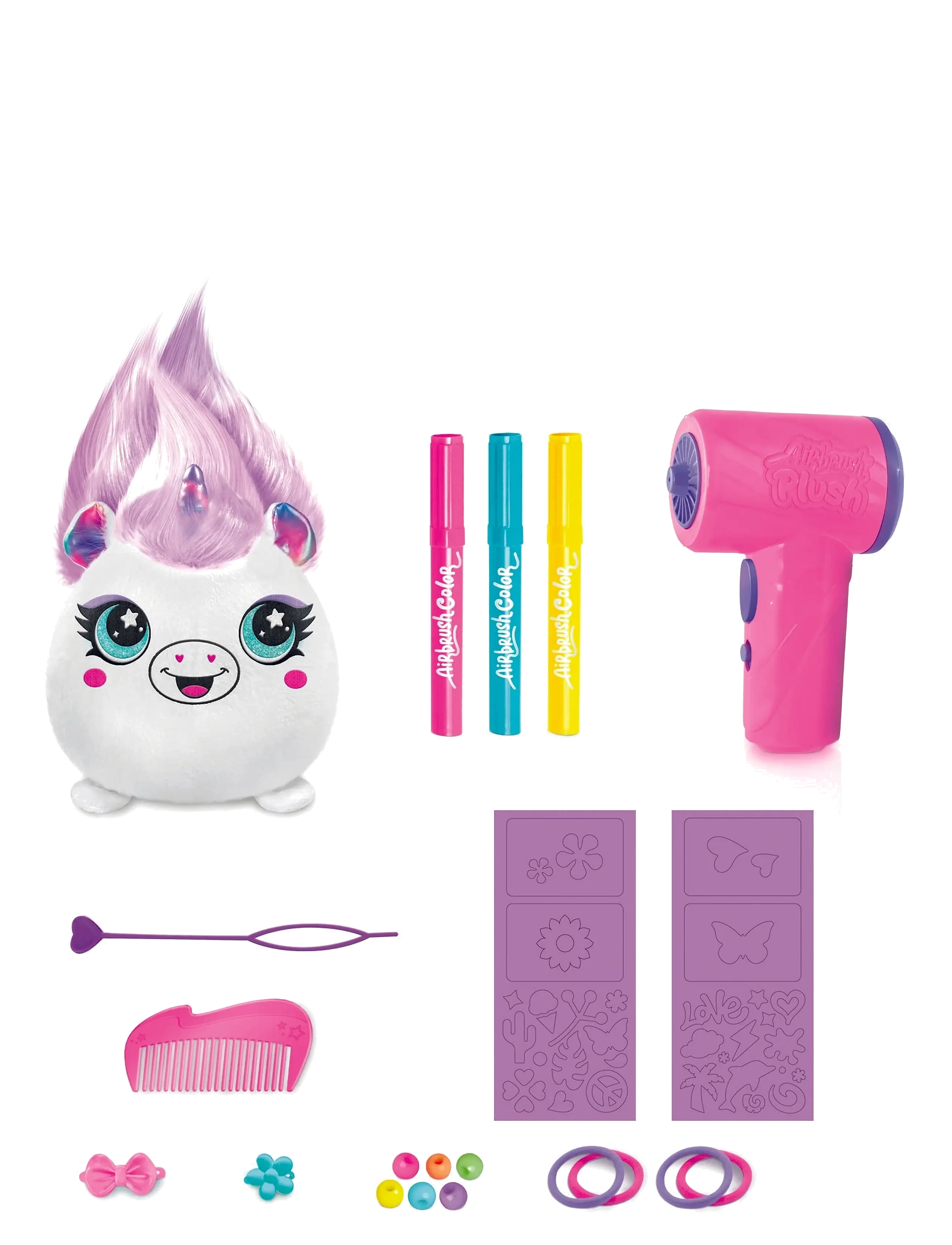 Airbrush Plush - AIRBRUSH PLUSH Hair'iffic 17cm Squish Pal-Princess - bamser - multicolor - 2