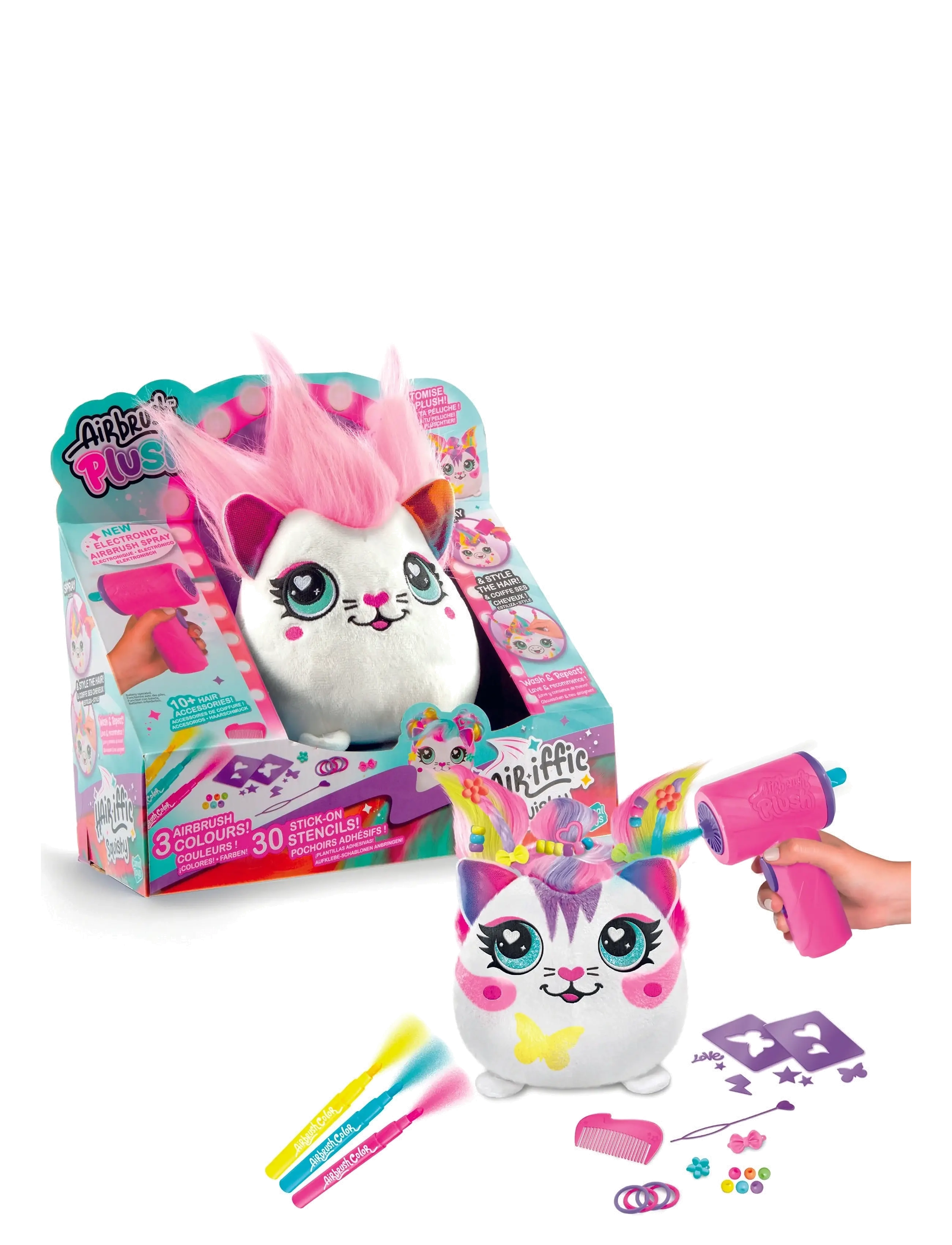 Airbrush Plush AIRBRUSH PLUSH Hair'iffic 17cm Squish Pal-Precious - 4 for 3 - MULTICOLOR / white