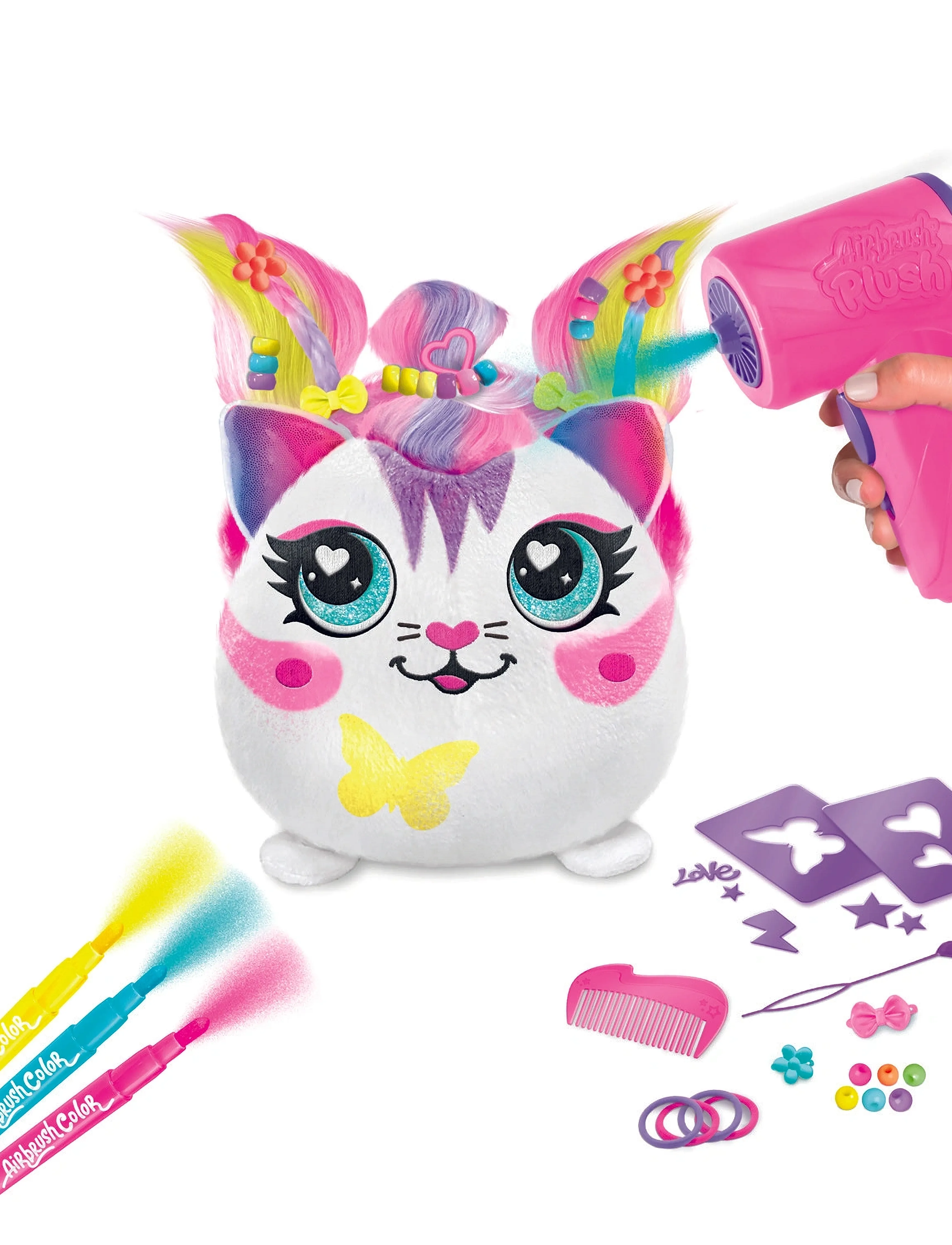 Airbrush Plush Airbrush Plush Hair'iffic 17cm Squish Pal-Precious, One Size, White, Soft Legetøj > Stuffed Legetøj, Børn