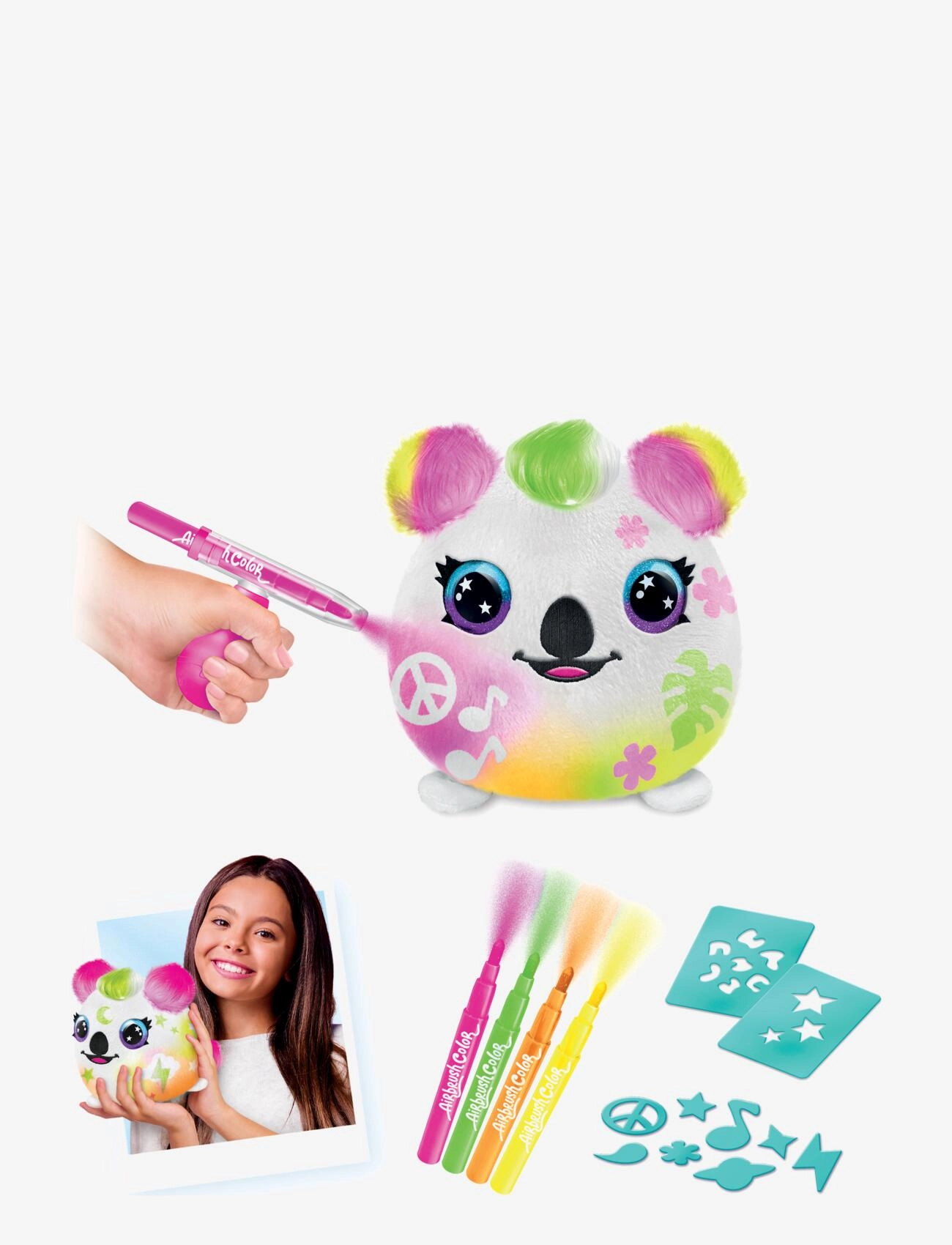Airbrush Plush - AIRBRUSH PLUSH Neon Squish Pals Paint Can - föndursett - multicolor - 3