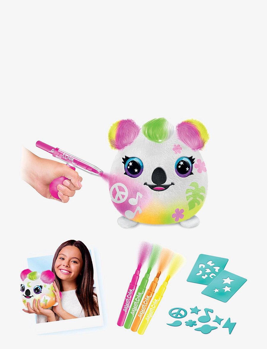 Airbrush Plush - AIRBRUSH PLUSH Neon Squish Pals Paint Can - föndursett - multicolor - 3