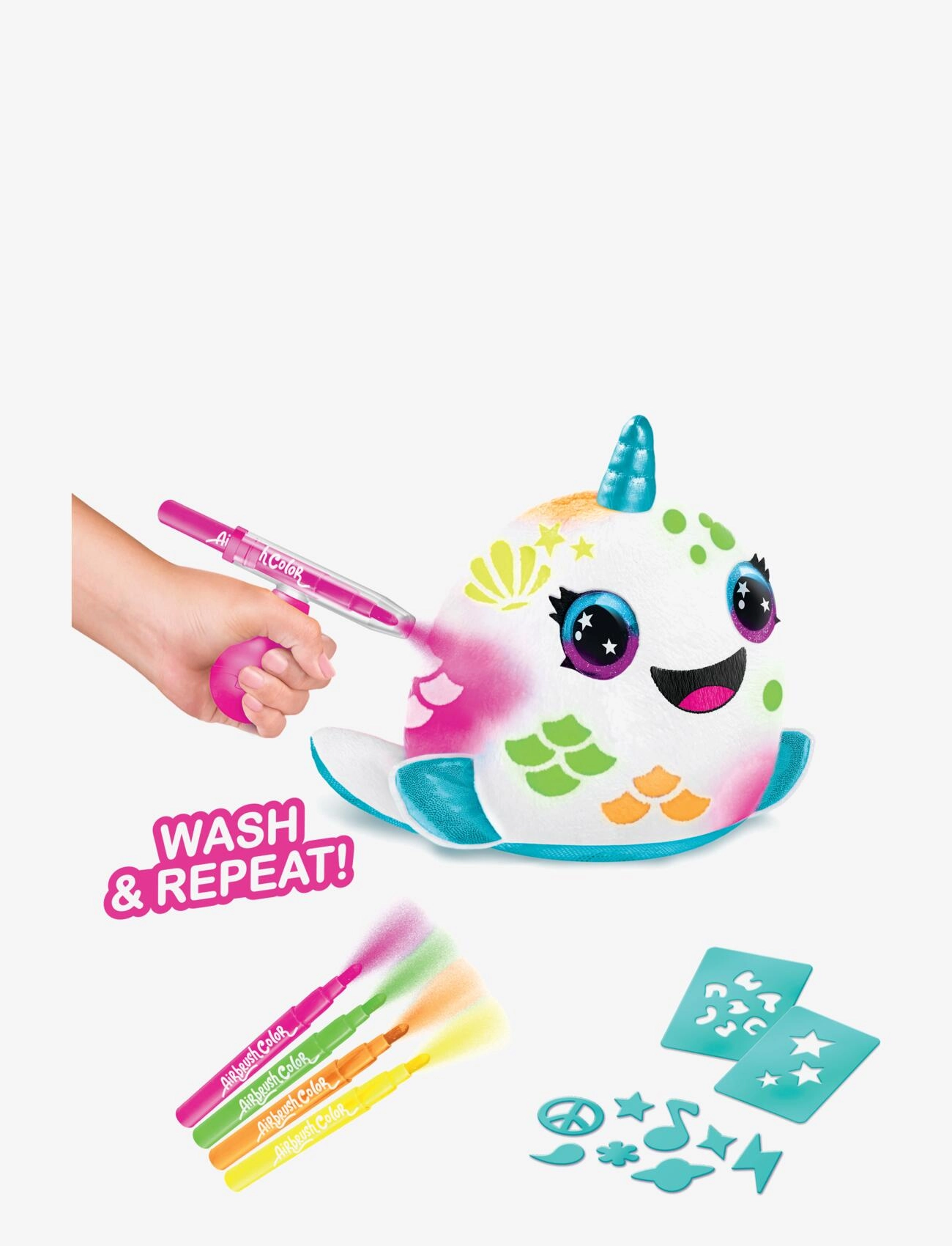 Airbrush Plush - AIRBRUSH PLUSH Neon Squish Pals Paint Can - föndursett - multicolor - 5