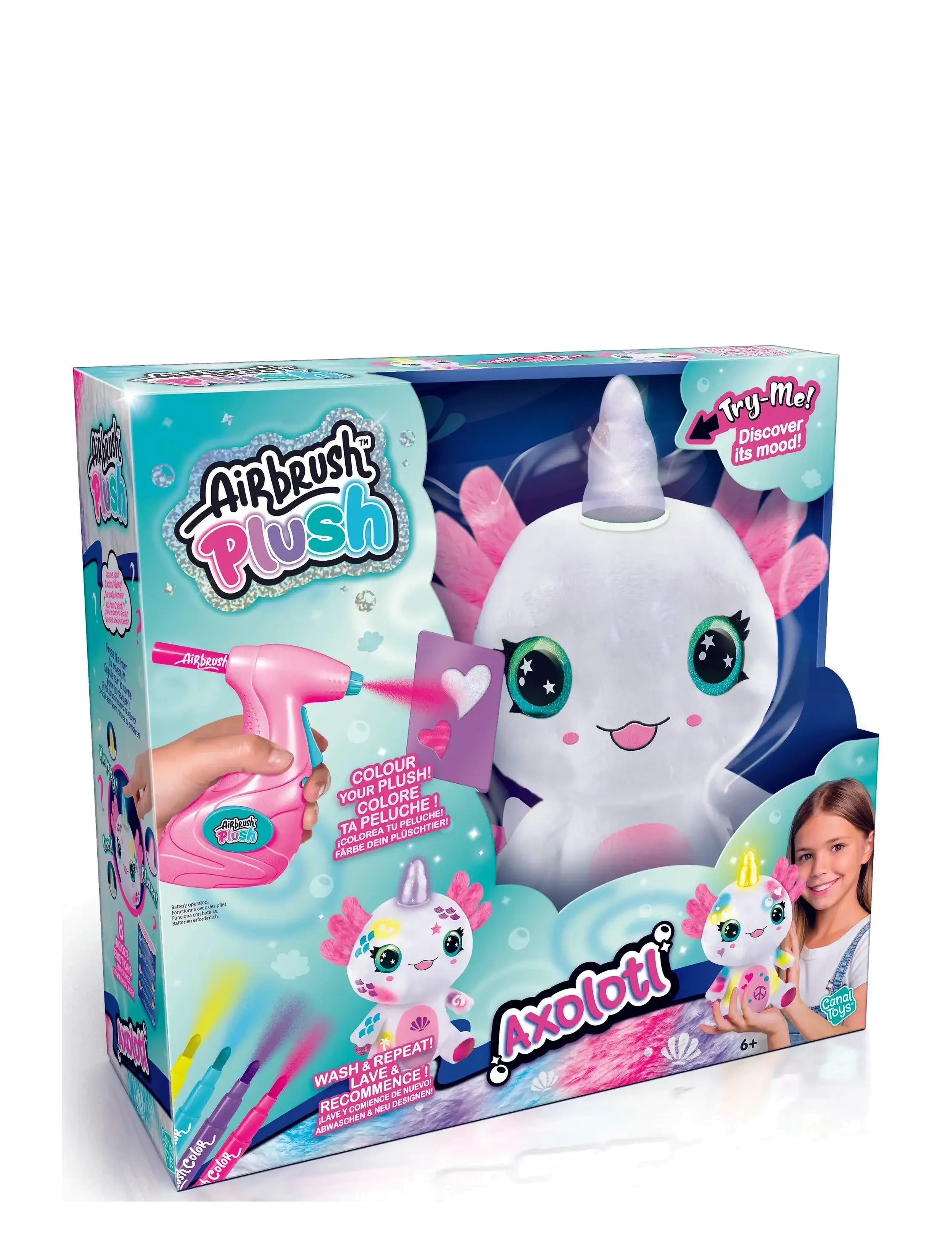 Airbrush Plush AIRBRUSH PLUSH Axolotlcorn - 4 for 3 - MULTICOLOR / white