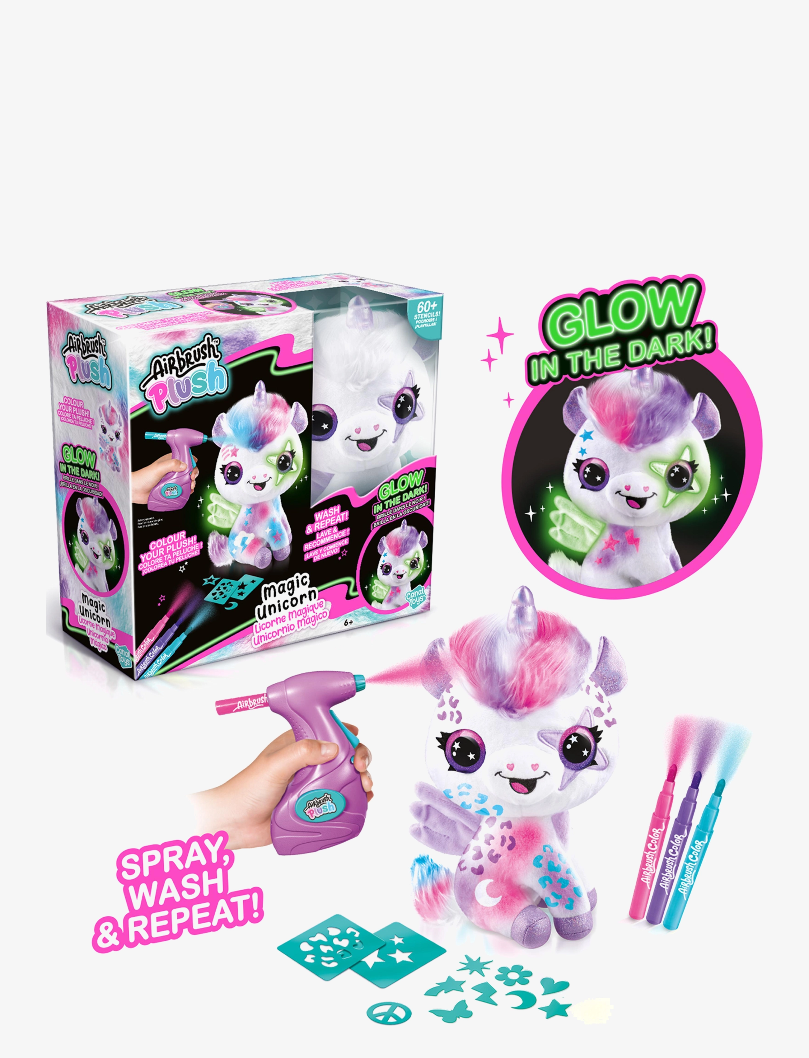 Airbrush Plush Airbrush Plush Glow In The Dark, One Size, Multi/patterned, Håndværk > Håndværkssæt, Børn